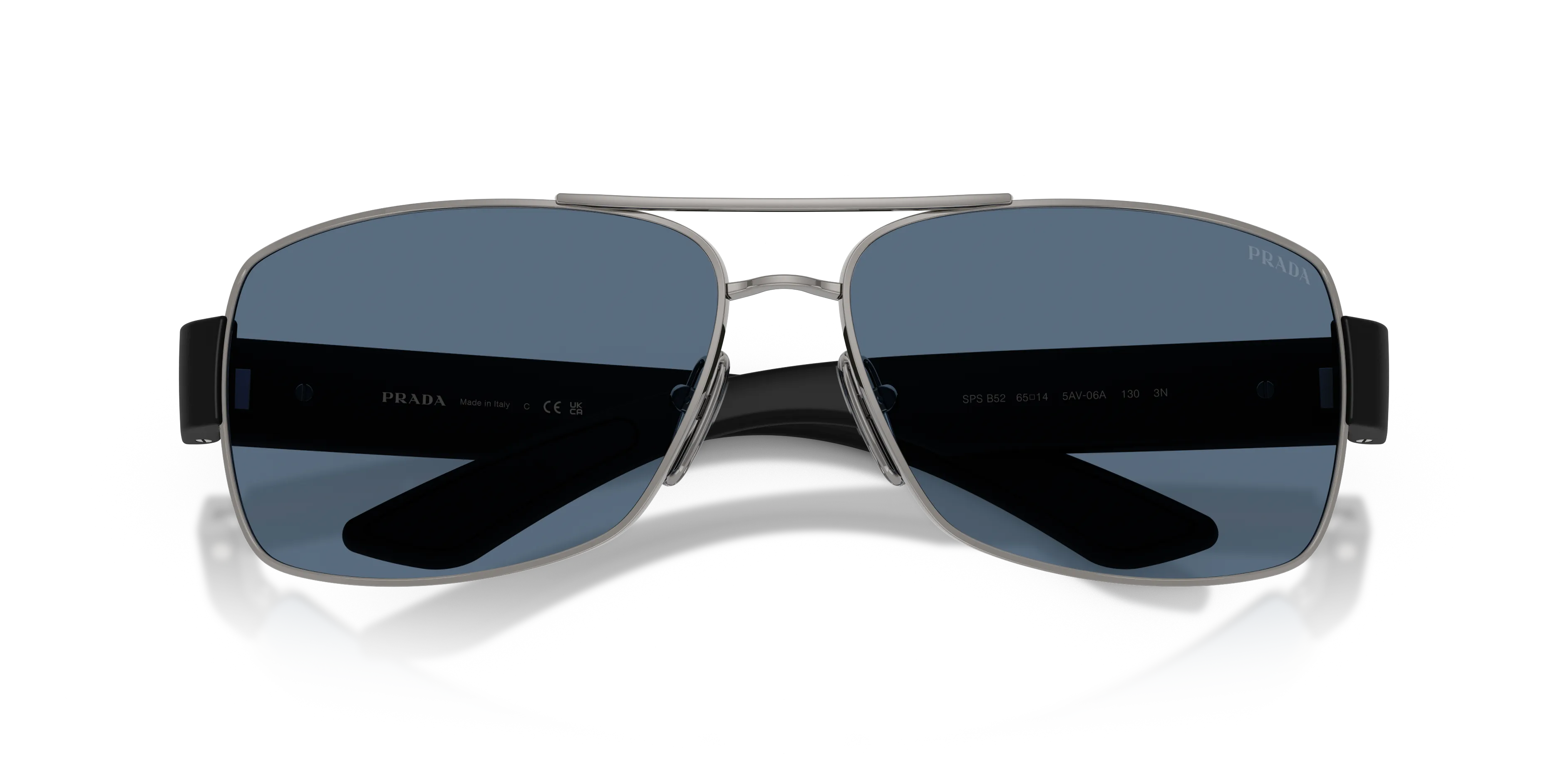 Prada Linea Rossa PS B52S 5AV06A Occhiali da sole Metallo Grigio Blu Geometrica Normale - immagine 2
