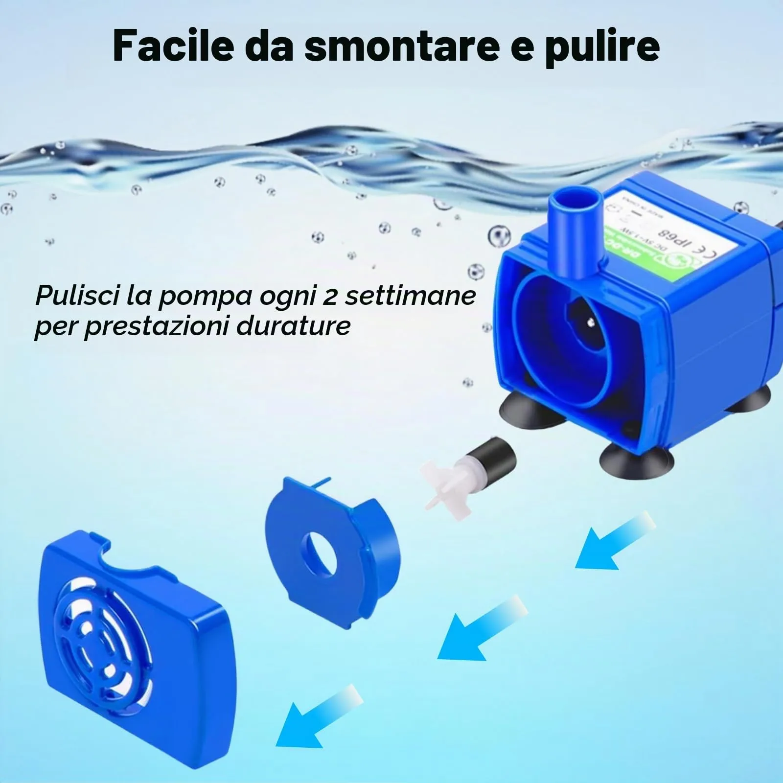 Bacxzomx Pompa Fontanella per Gatti, USB Pompa di Ricambio Fontanella Gatti, Ultra Silenziosa, Pompa Acqua per Gatto - immagine 4