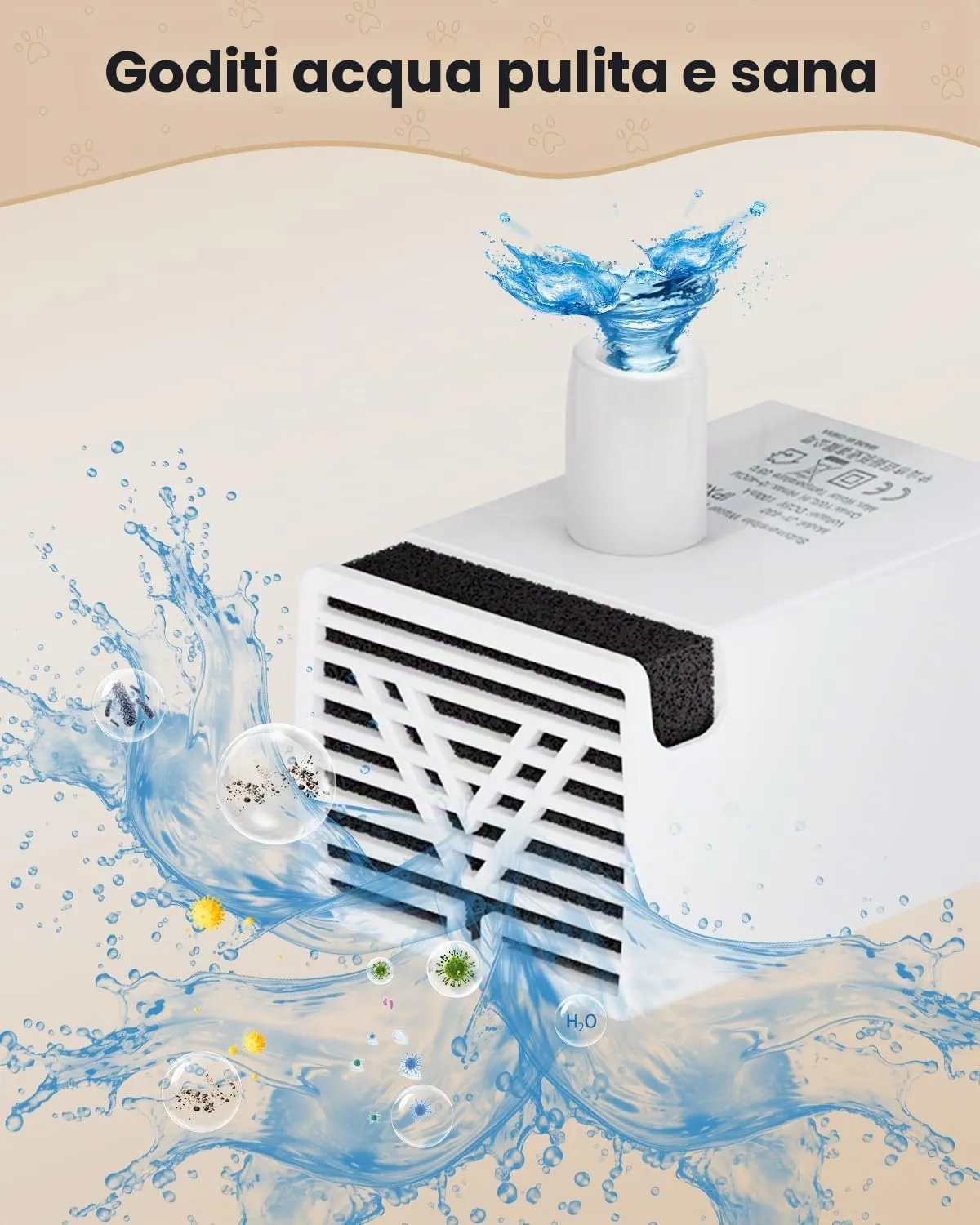 Pompa per Fontana d'Acqua per Gatti BalimoPet Pompa di Sostituzione Ultra Silenziosa per Fontane d'Acqua per Gatti da 2,2 L/2,5 L/2,6 L - immagine 3