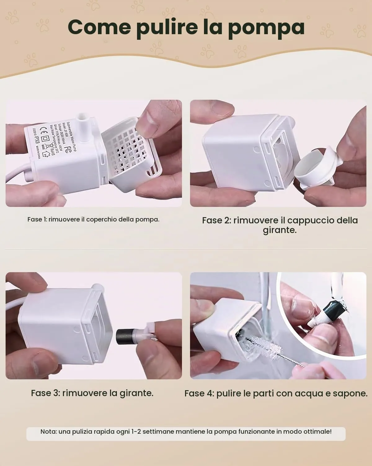 Pompa per Fontana d'Acqua per Gatti BalimoPet Pompa di Sostituzione Ultra Silenziosa per Fontane d'Acqua per Gatti da 2,2 L/2,5 L/2,6 L - immagine 5
