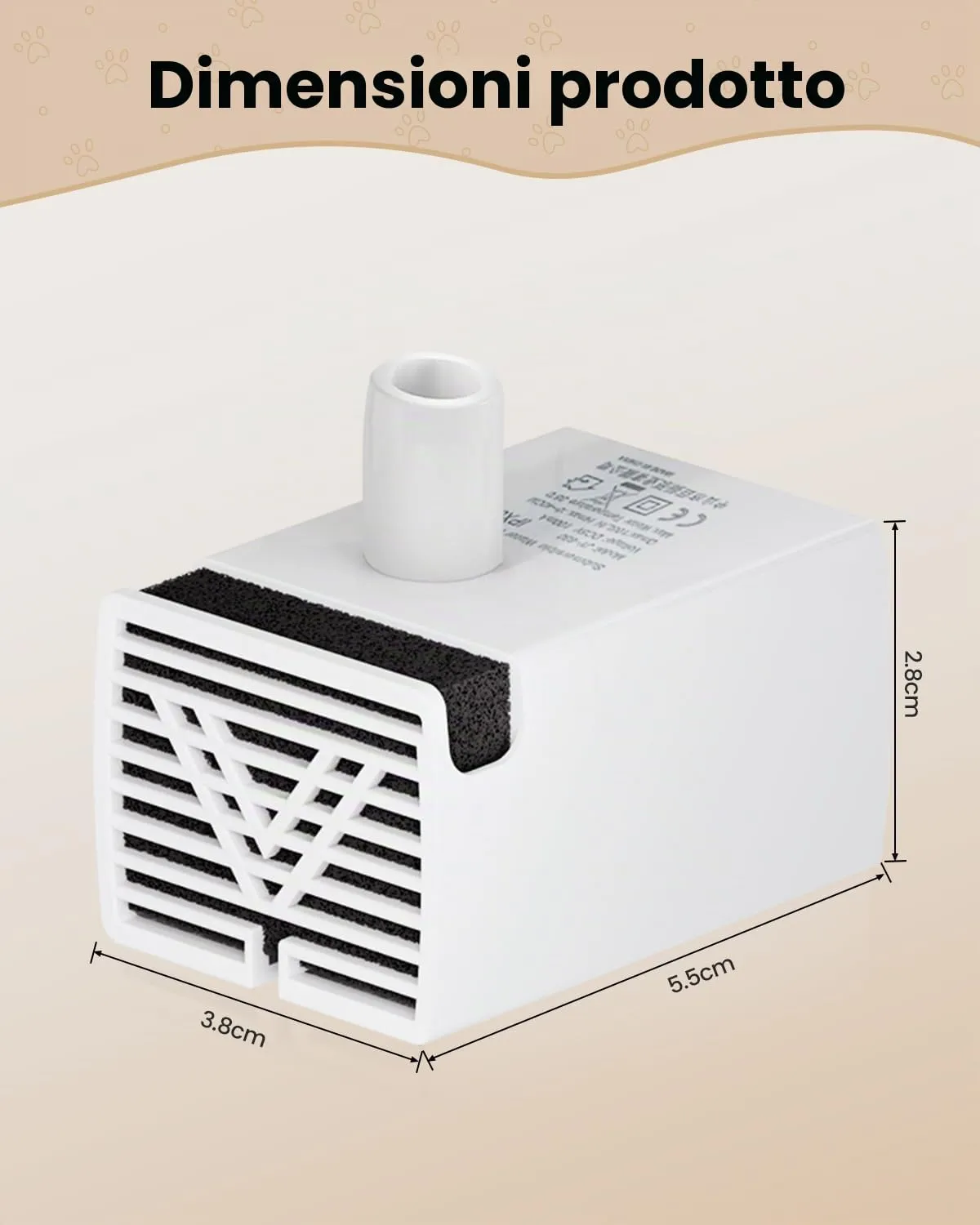 Pompa per Fontana d'Acqua per Gatti BalimoPet Pompa di Sostituzione Ultra Silenziosa per Fontane d'Acqua per Gatti da 2,2 L/2,5 L/2,6 L - immagine 6