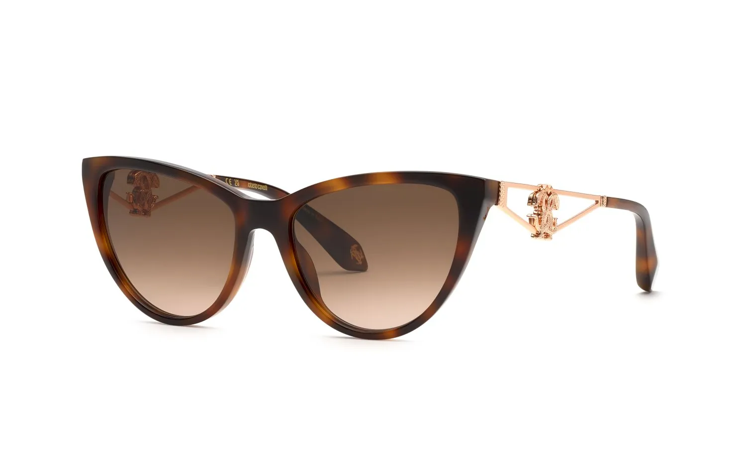 Roberto Cavalli SRC158M 9AJK Occhiali da sole Acetato Havana Marrone Farfalla Normale Sfumato - immagine 1