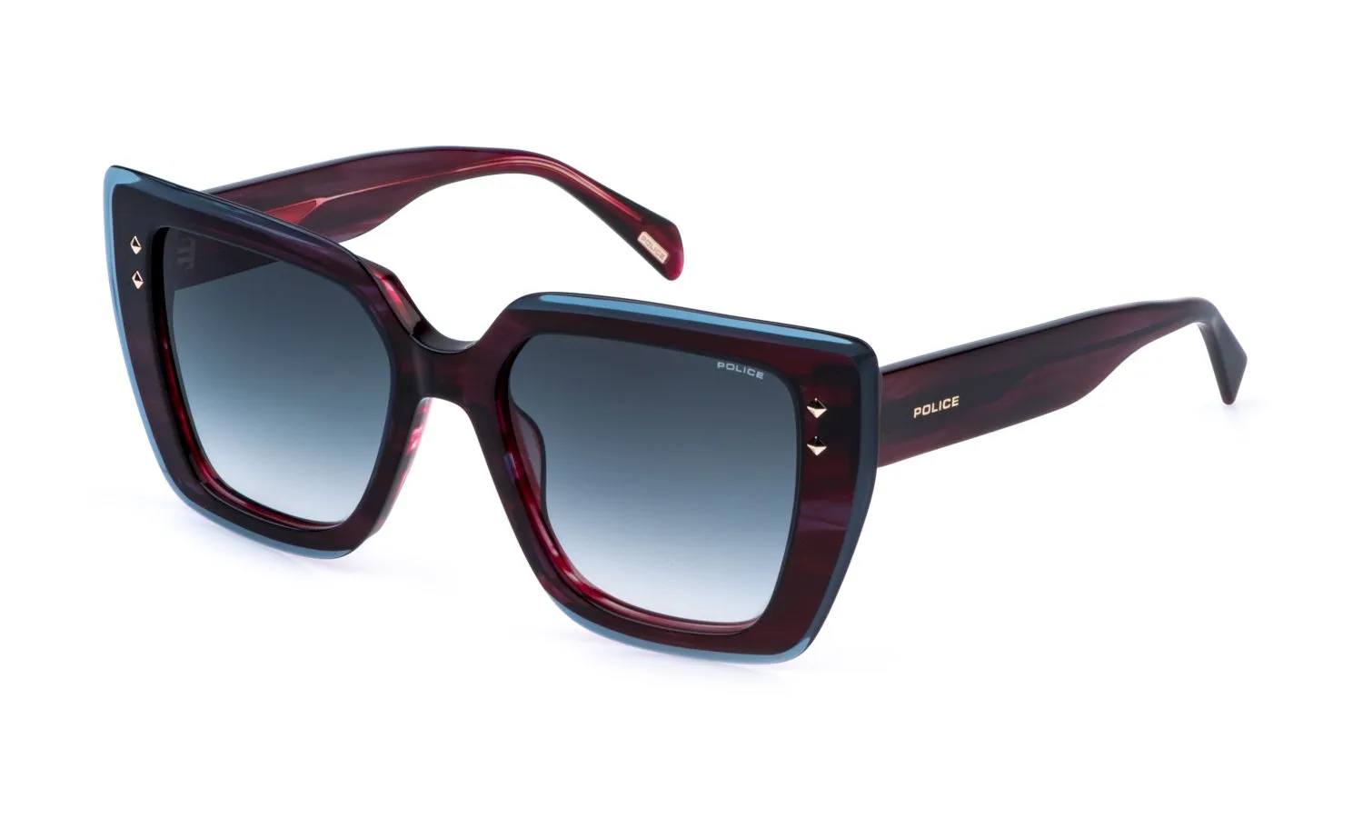 Police SPLR98 DAYDREAM 2 0P60 Occhiali da sole Acetato Viola Blu Farfalla Normale Sfumato - immagine 1