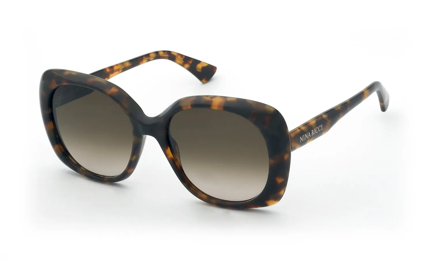 Nina Ricci SNR457 0745 Occhiali da sole Acetato Havana Marrone Squadrata Normale Sfumato - immagine 1