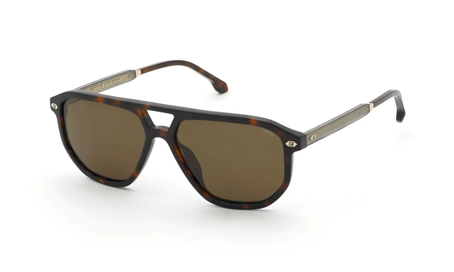 Lozza SL4401 714P Occhiali da sole Acetato Havana Marrone Squadrata Polarizzata - immagine 1