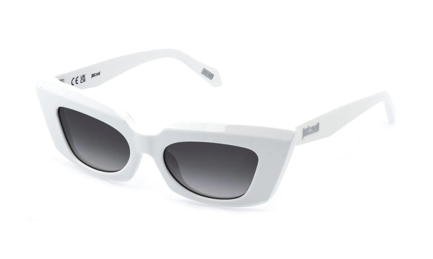 Just Cavalli SJC176 847 Occhiali da sole Acetato Bianco Fumo Cat Eye Normale Sfumato - immagine 1