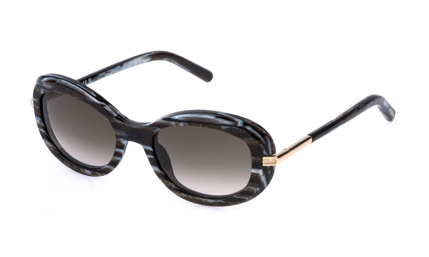 Furla SFU984 0U25 Occhiali da sole Acetato Havana Marrone Geometrica Normale Sfumato - immagine 1