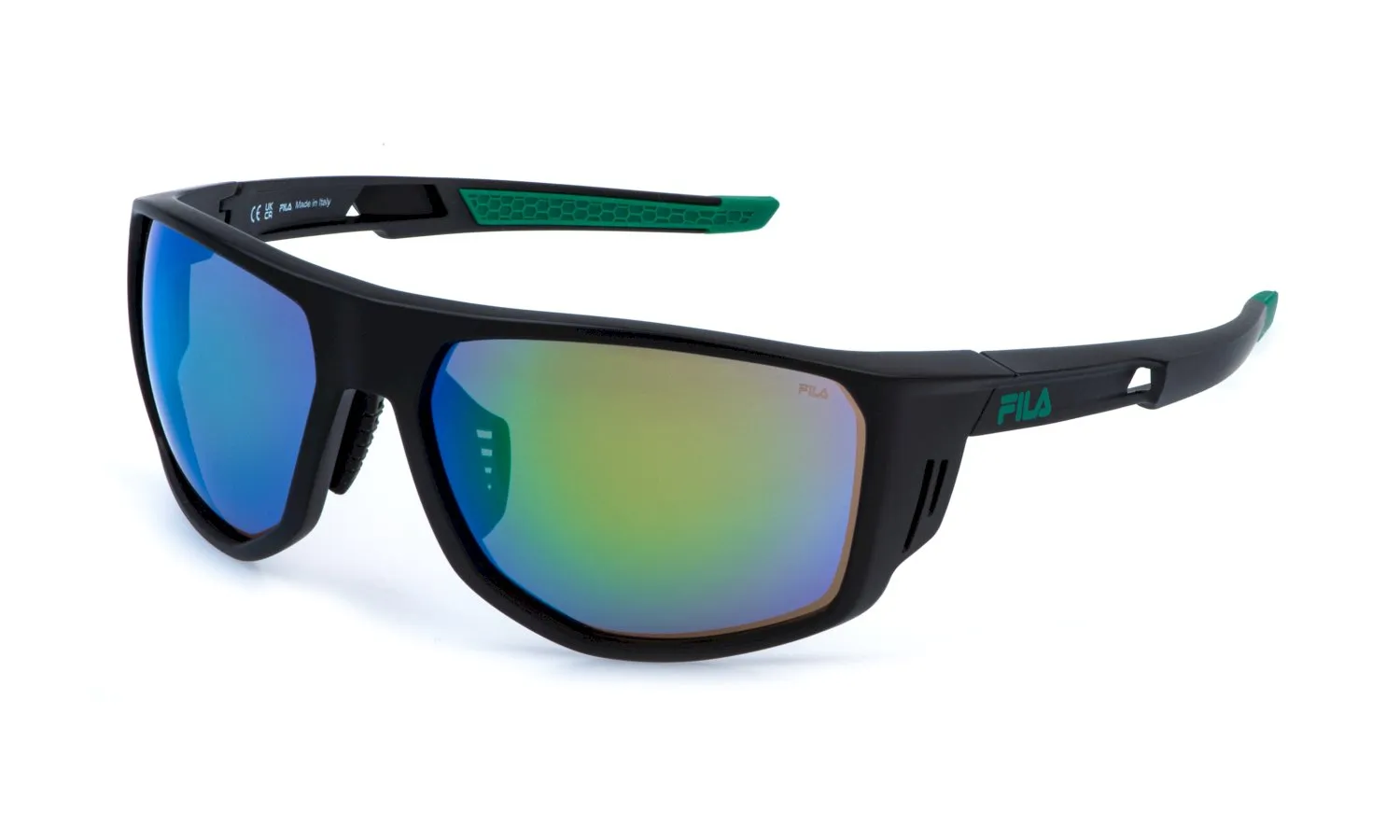 Fila SFIB13 U28V Occhiali da sole Iniettato Nero Marrone Geometrica Idrorepellente Specchiato - immagine 1