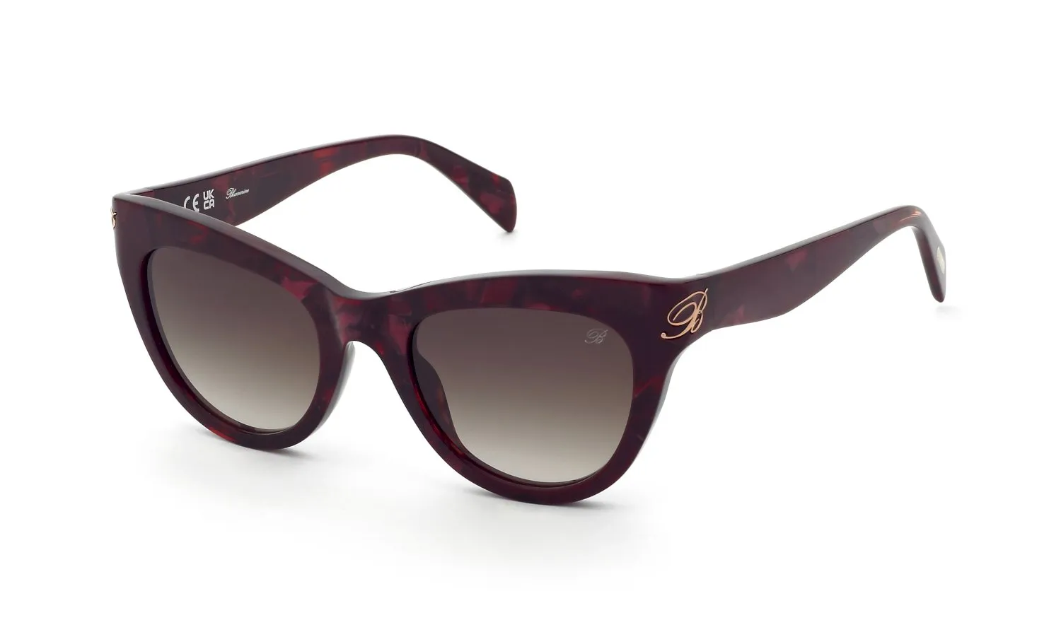 Blumarine SBM904 09E7 Occhiali da sole Acetato Bordeaux Marrone Cat Eye Normale Sfumato - immagine 1