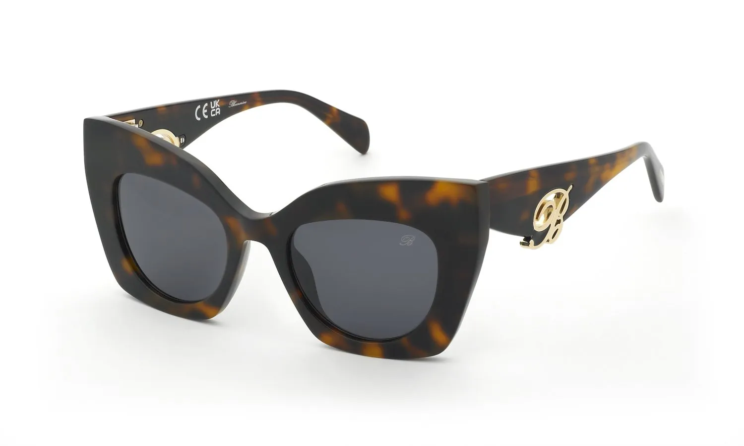 Blumarine SBM902V 0752 Occhiali da sole Acetato Havana Fumo Farfalla Normale - immagine 1