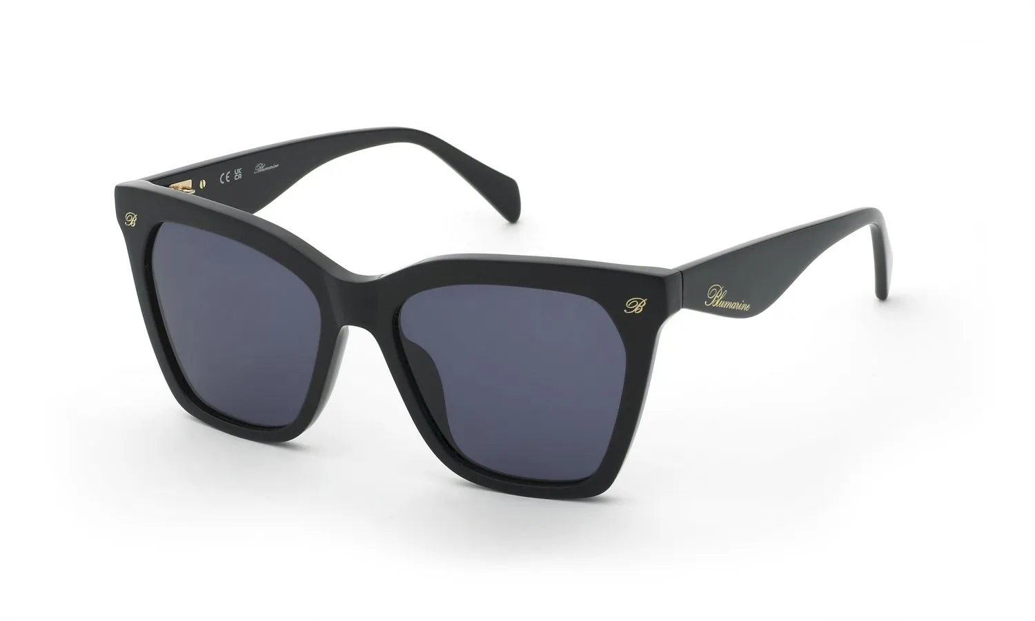 Blumarine SBM901 700 Occhiali da sole Acetato Nero Fumo Geometrica Normale - immagine 1