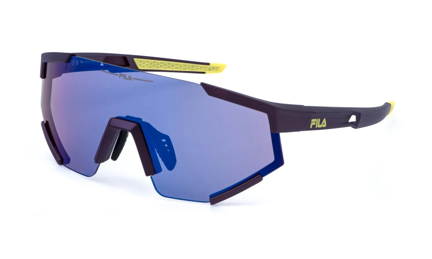 Fila SFIB12 Z30V Occhiali da sole Iniettato Bordeaux Rosa Maschera Idrorepellente Specchiato - immagine 1