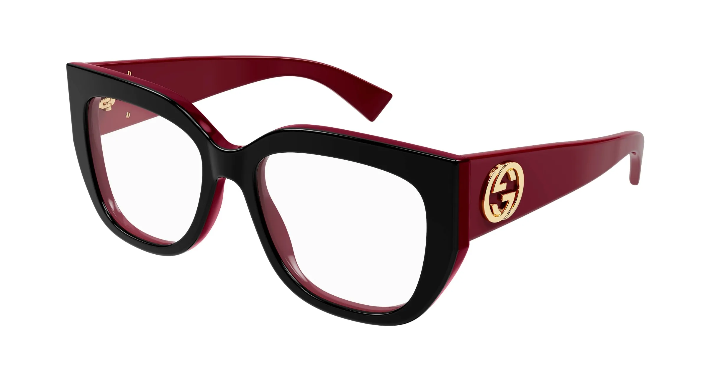 Gucci GG1846O 003 Montature da vista Acetato Nero Trasparente Farfalla - immagine 1