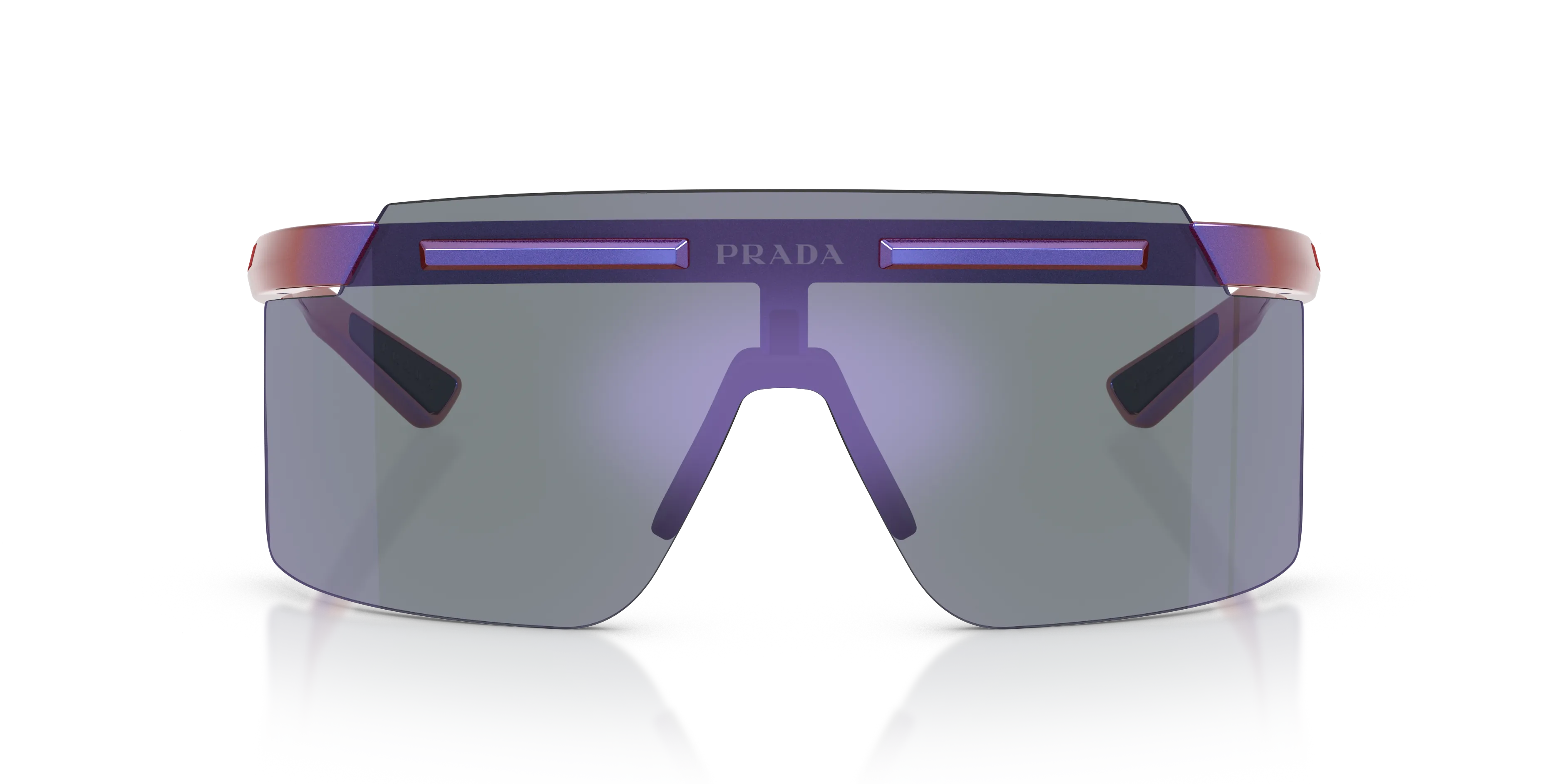 Prada Linea Rossa Uomo PS B06S 26H10J Occhiali da sole Iniettato Viola Blu Squadrata Specchiate - immagine 3
