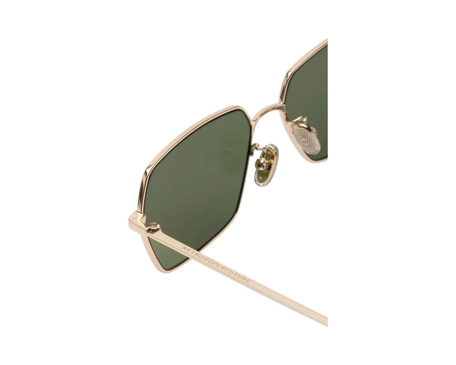 Retrosuperfuture FDP BALARM CLASSICO Occhiali da sole Metallo Oro Verde Squadrata - immagine 3