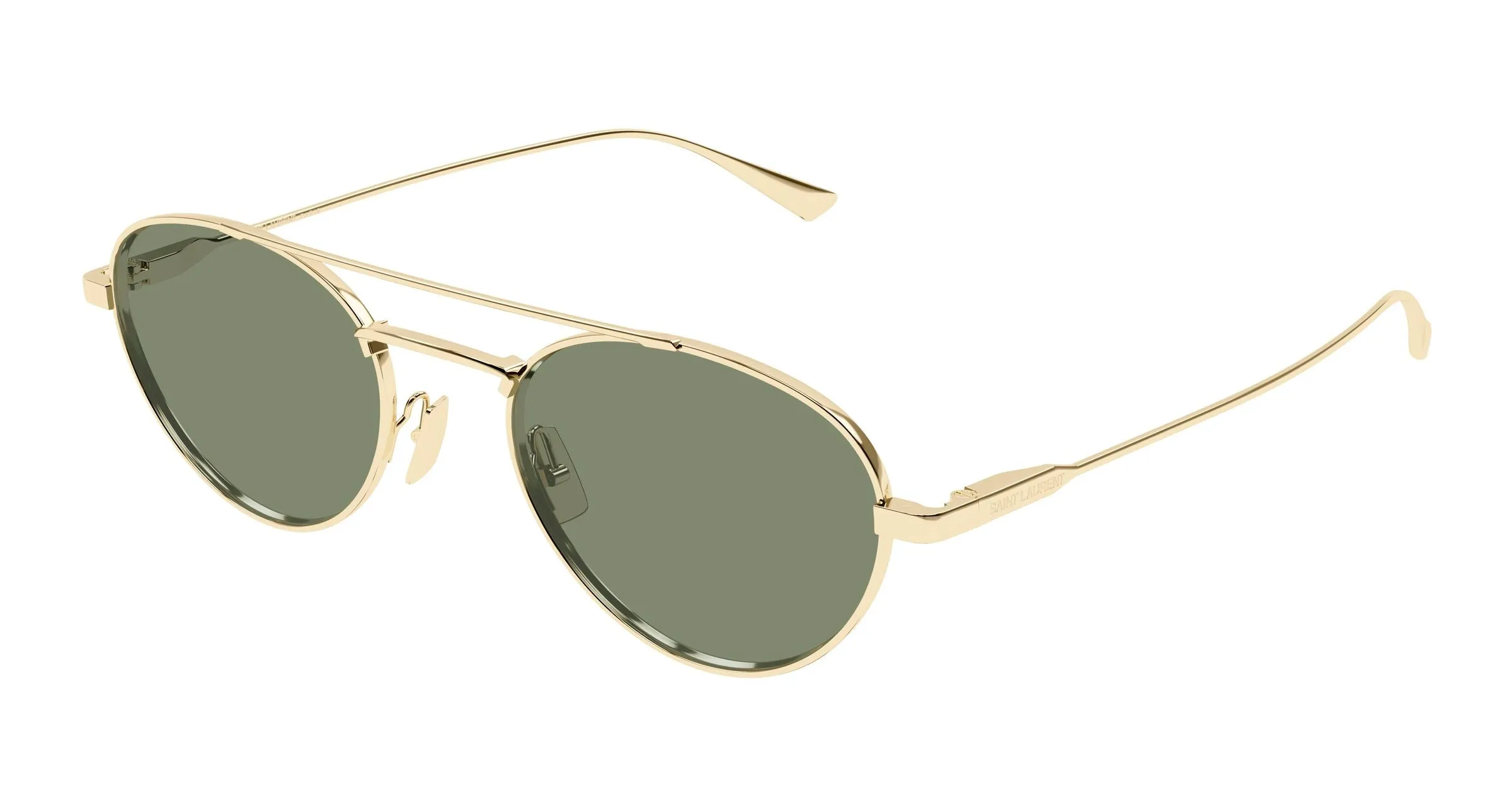 SAINT LAURENT SL 97 004 Occhiali da sole Metallo Oro Verde Rotonda - immagine 1