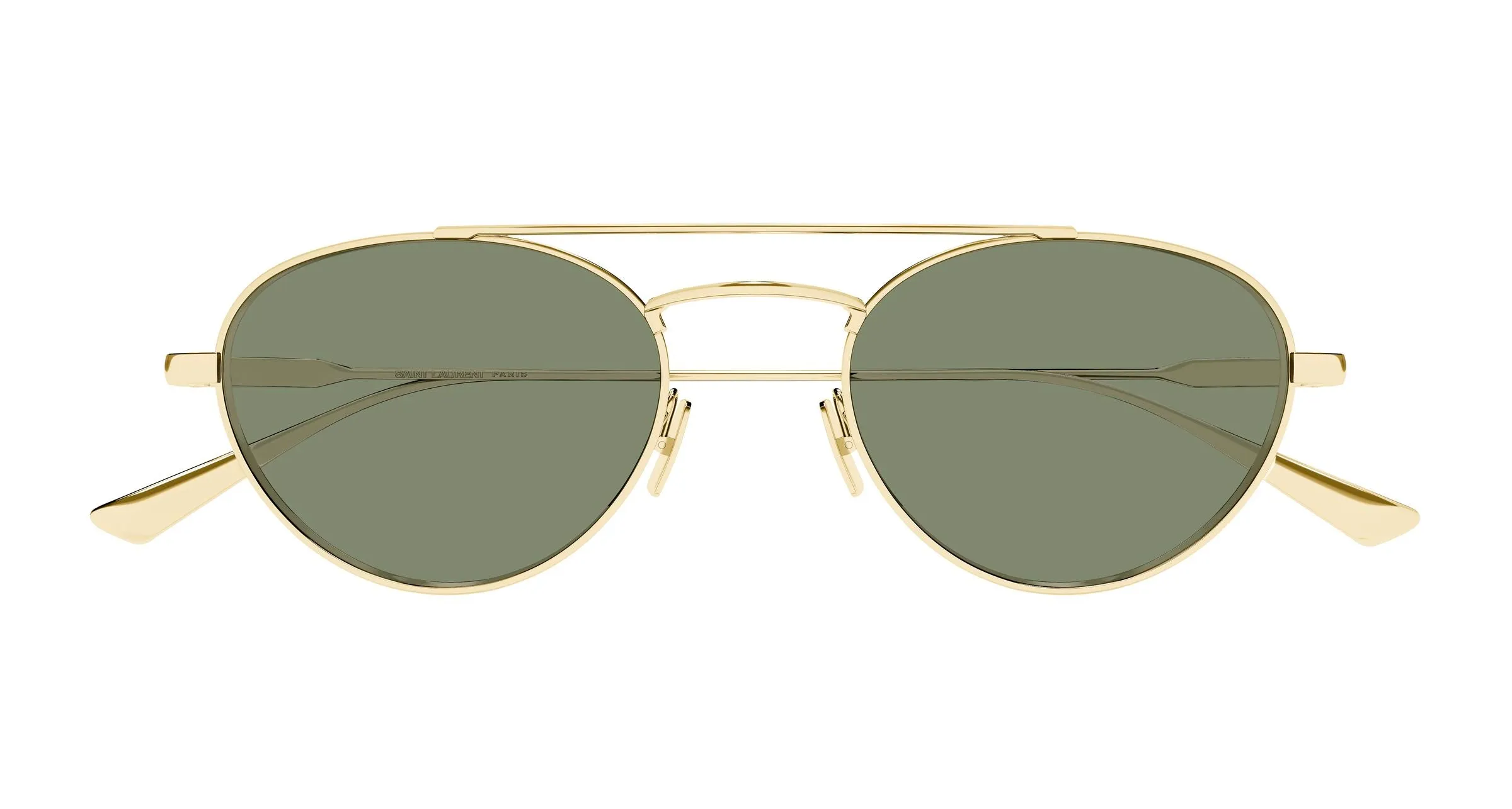 SAINT LAURENT SL 97 004 Occhiali da sole Metallo Oro Verde Rotonda - immagine 2
