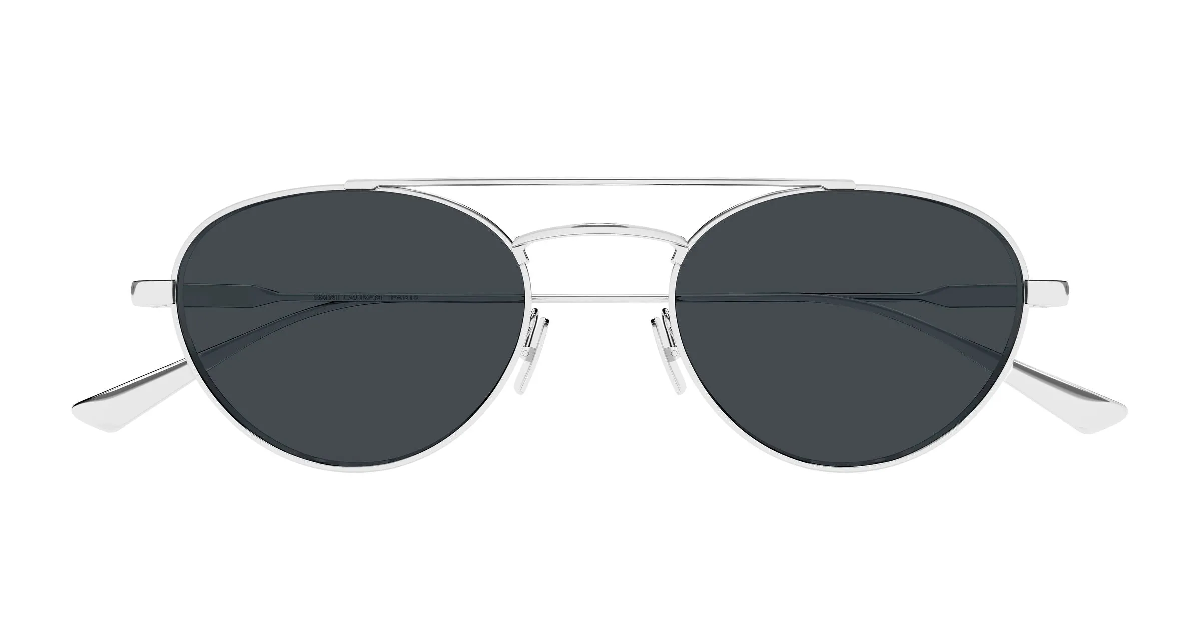 SAINT LAURENT SL 97 002 Occhiali da sole Metallo Argento Grigio Rotonda - immagine 2