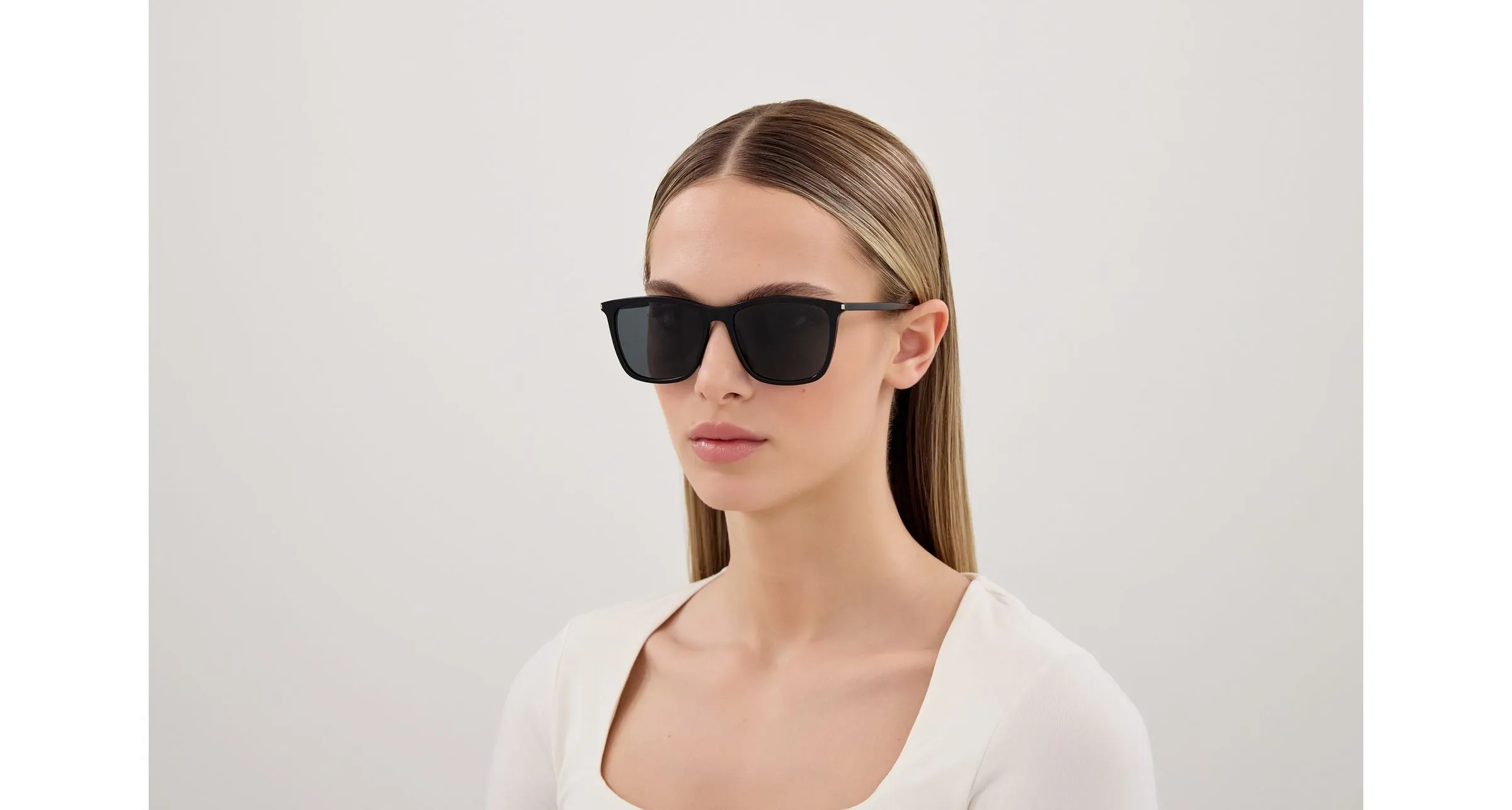 SAINT LAURENT SL 851 001 Occhiali da sole Acetato Nero Nero Squadrata - immagine 4