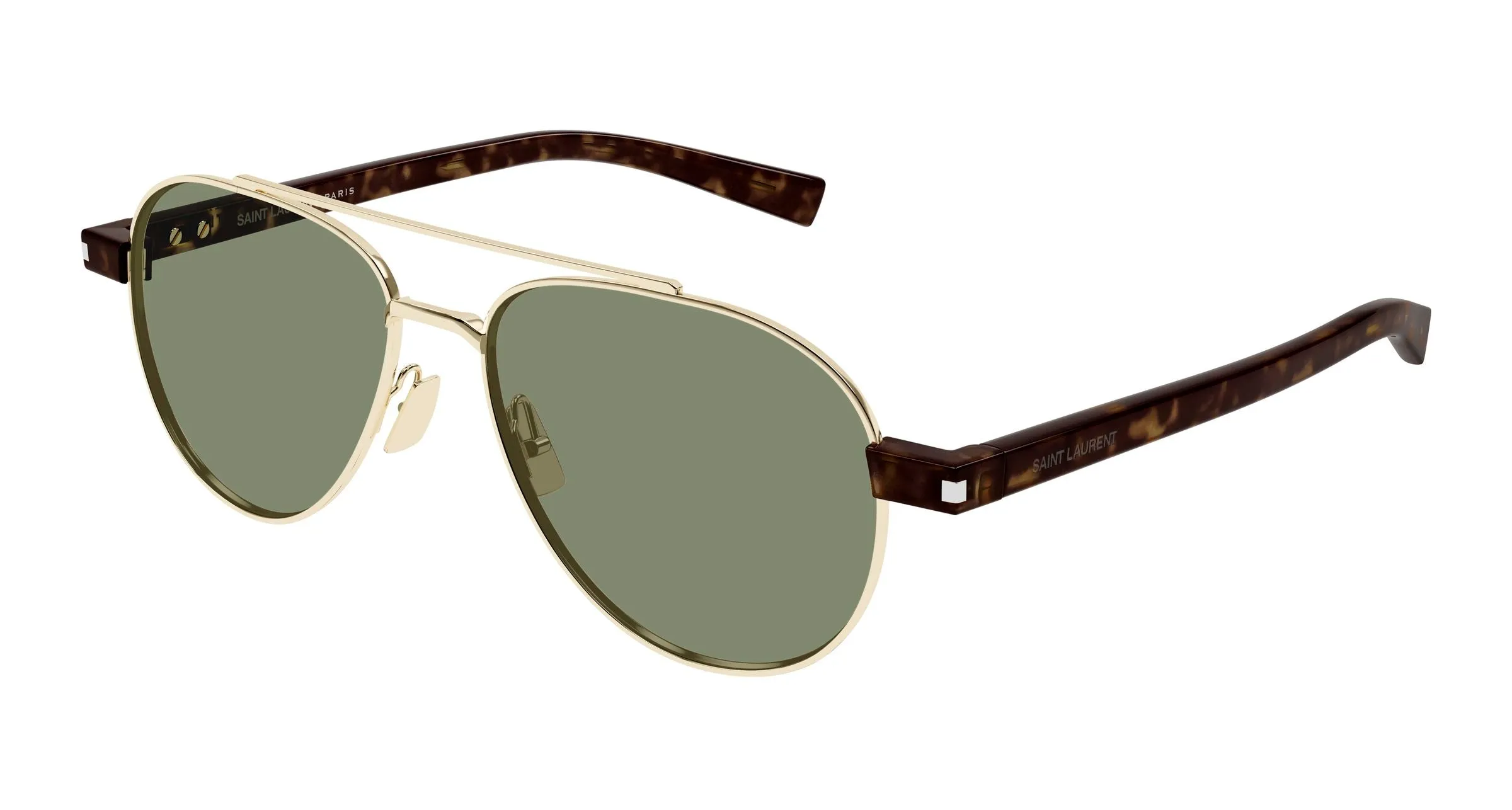 SAINT LAURENT SL 843 003 Occhiali da sole Metallo Oro Verde Rotonda - immagine 1