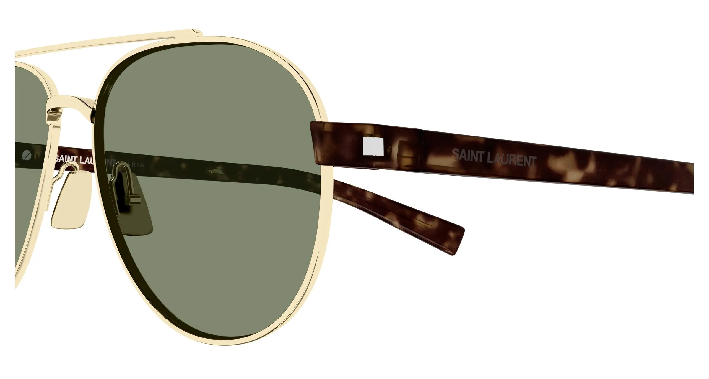 SAINT LAURENT SL 843 003 Occhiali da sole Metallo Oro Verde Rotonda - immagine 3