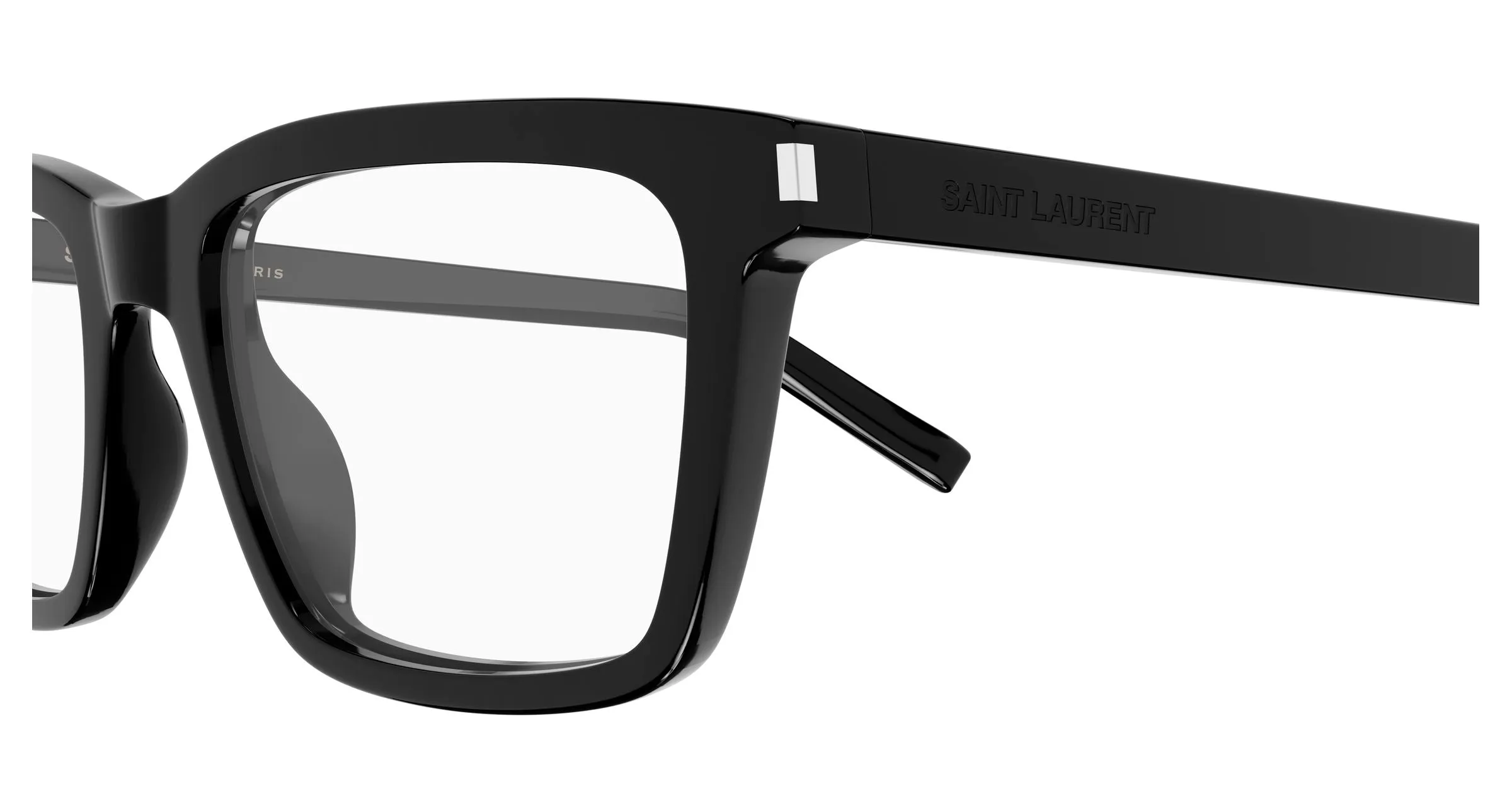 SAINT LAURENT SL 842 001 Montature da vista Acetato Nero Trasparente Squadrata - immagine 3