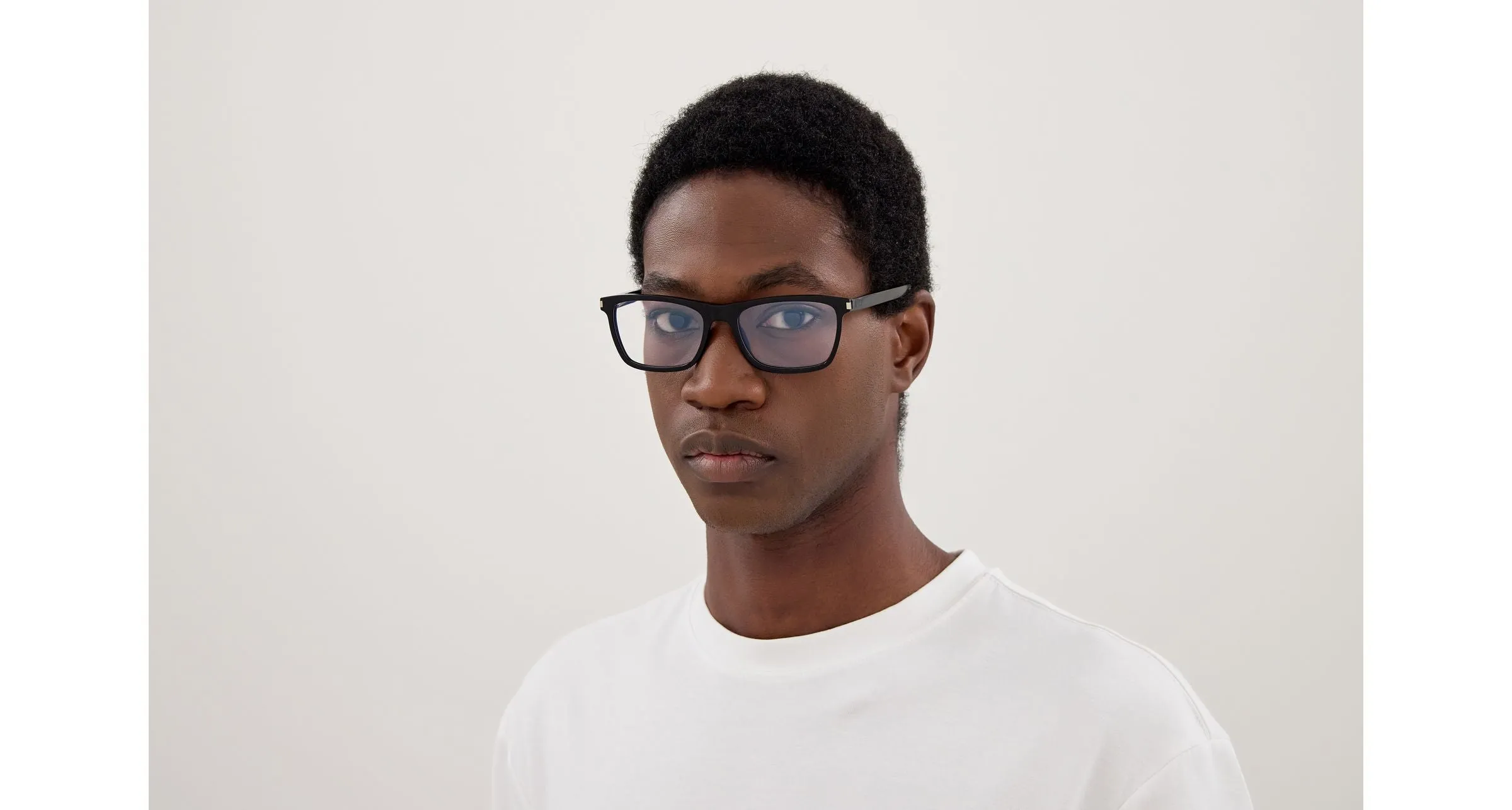 SAINT LAURENT SL 841 001 Montature da vista Acetato Nero Trasparente Squadrata ["Antiriflesso"] - immagine 4