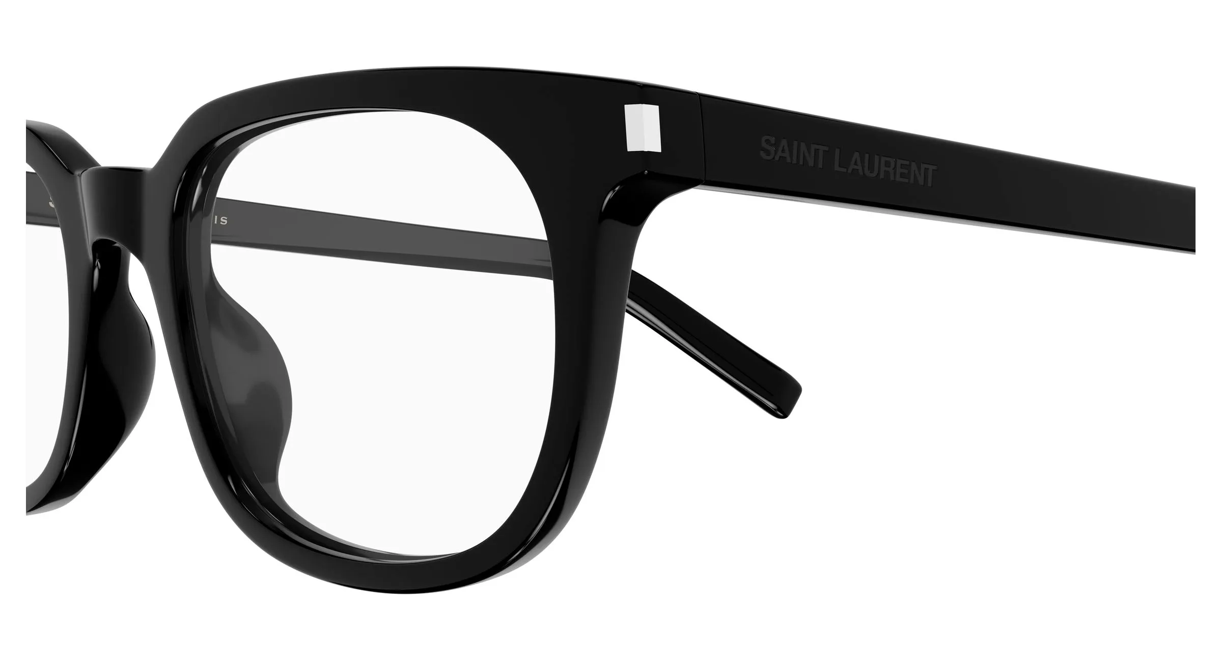 SAINT LAURENT SL 840 001 Montature da vista Acetato Nero Trasparente Rotonda - immagine 3