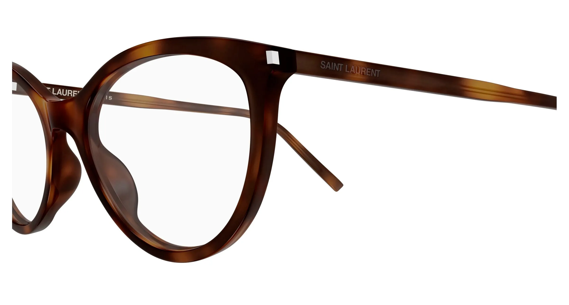 SAINT LAURENT SL 833 003 Montature da vista Acetato Havana Trasparente Cat Eye ["Antiriflesso"] - immagine 3