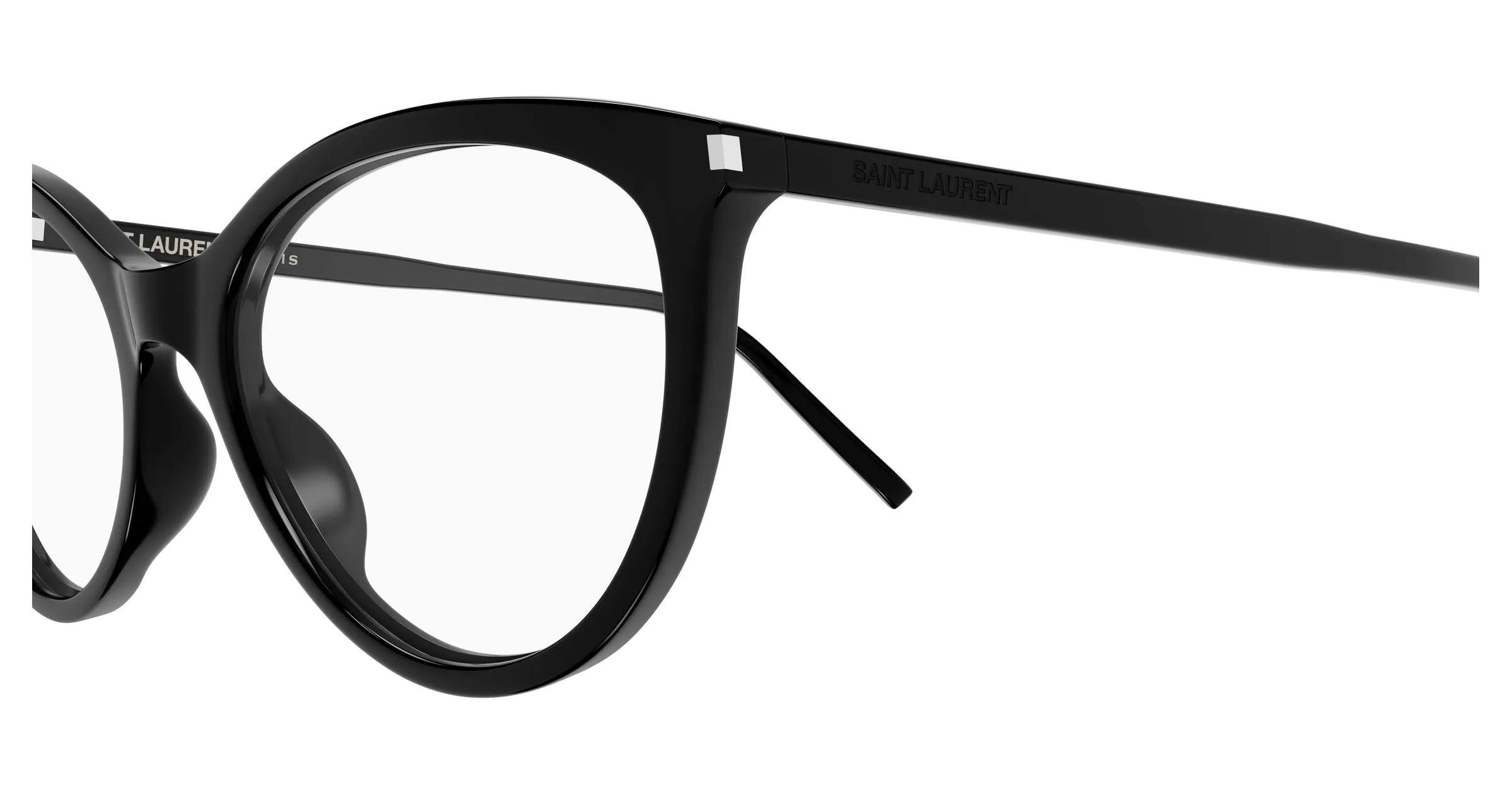 SAINT LAURENT SL 833 001 Montature da vista Acetato Nero Trasparente Cat Eye ["Antiriflesso"] - immagine 3