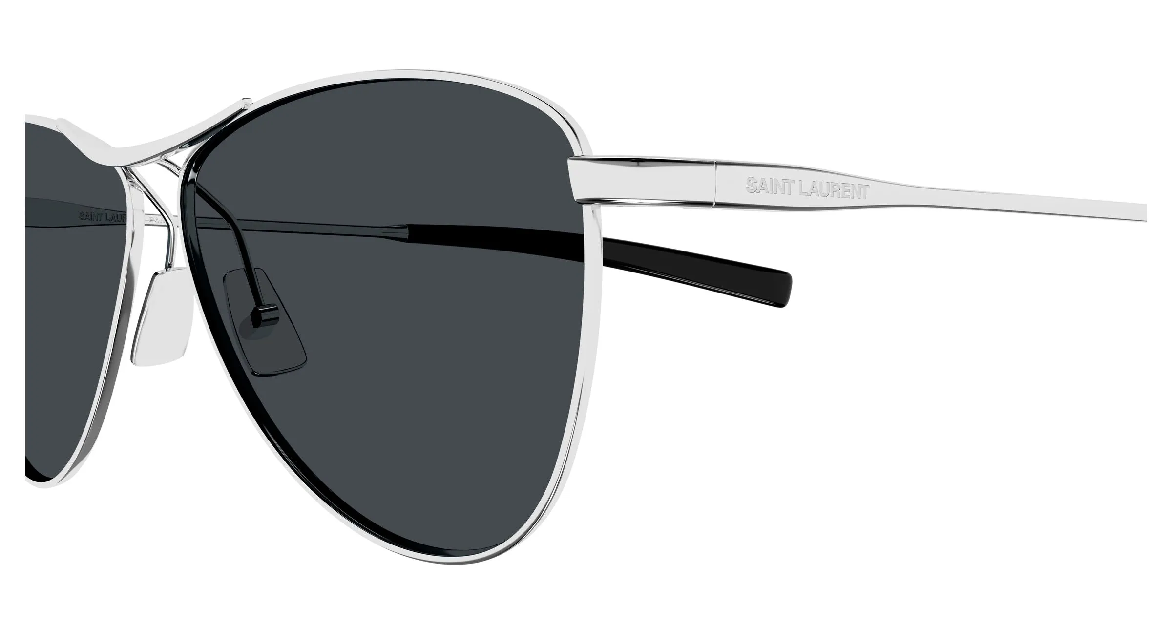 SAINT LAURENT SL 831 VESPER 002 Occhiali da sole Metallo Argento Grigio Pilot - immagine 3