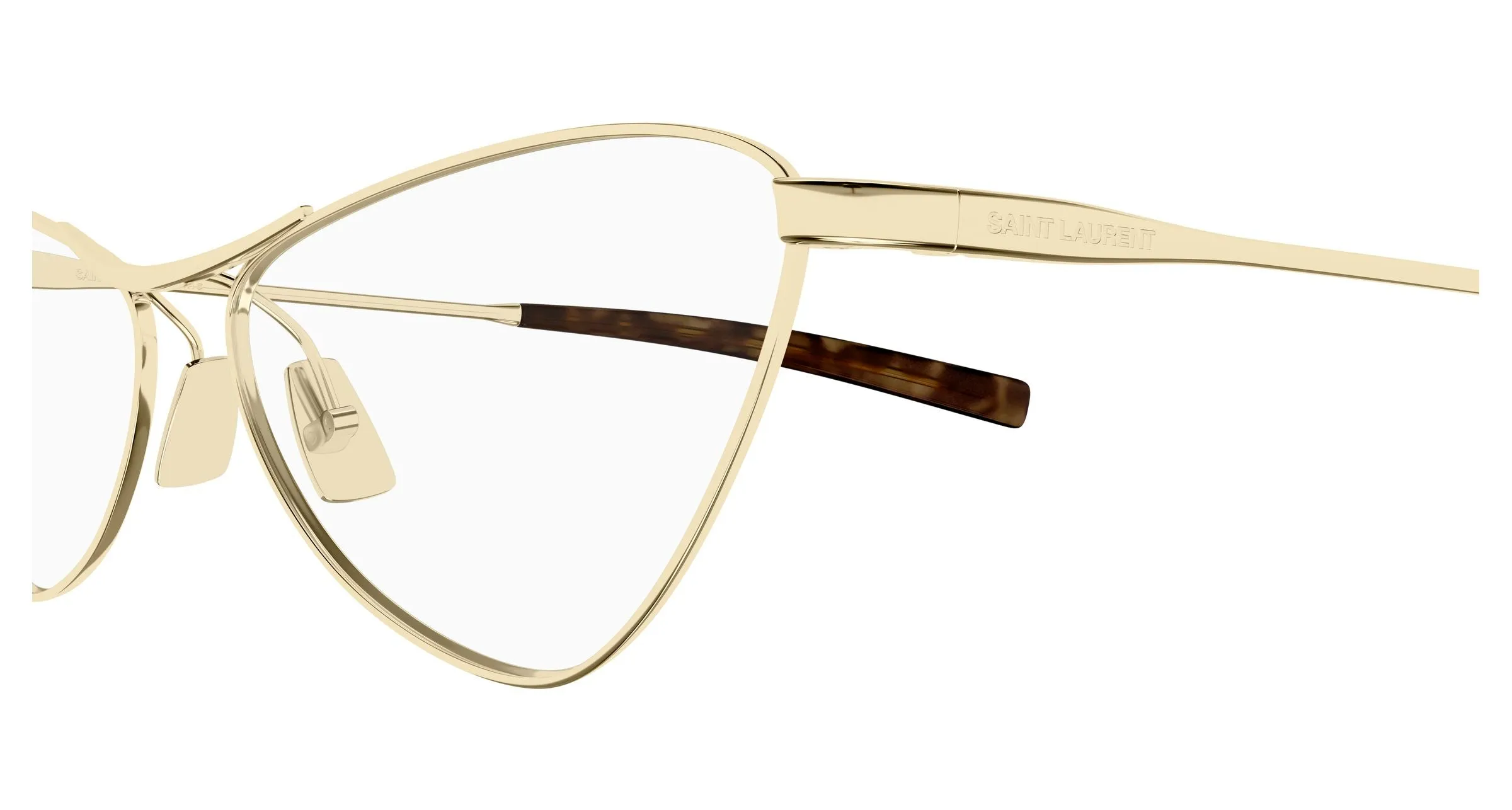SAINT LAURENT SL 830 OPT 002 Montature da vista Metallo Oro Trasparente Cat Eye ["Antiriflesso"] - immagine 3