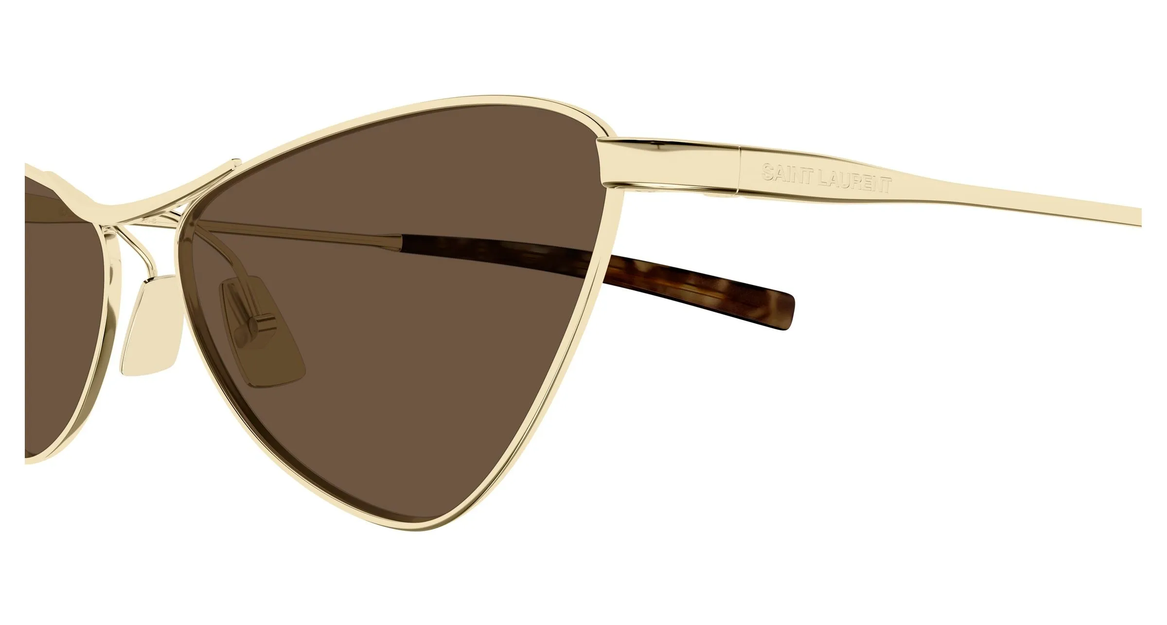 SAINT LAURENT SL 830 004 Occhiali da sole Metallo Oro Marrone Cat Eye - immagine 3