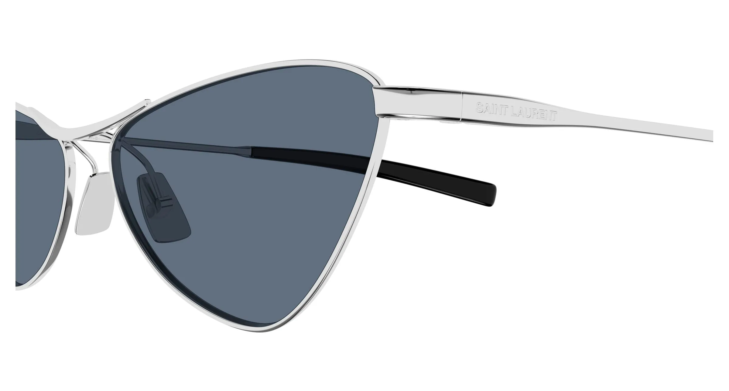 SAINT LAURENT SL 830 003 Occhiali da sole Metallo Argento Blu Cat Eye - immagine 3