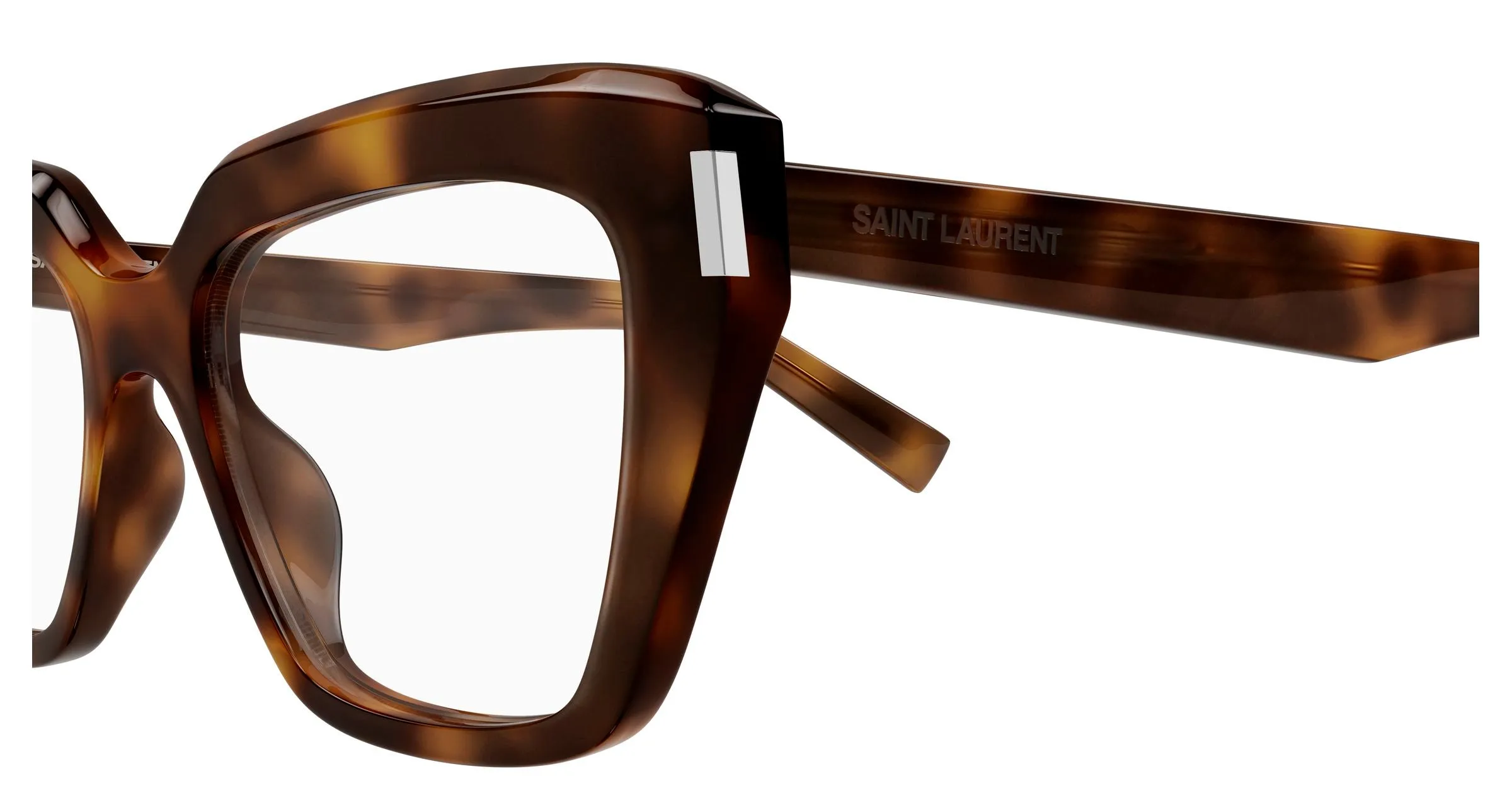 SAINT LAURENT SL 829 003 Montature da vista Acetato Havana Trasparente Cat Eye ["Antiriflesso"] - immagine 3