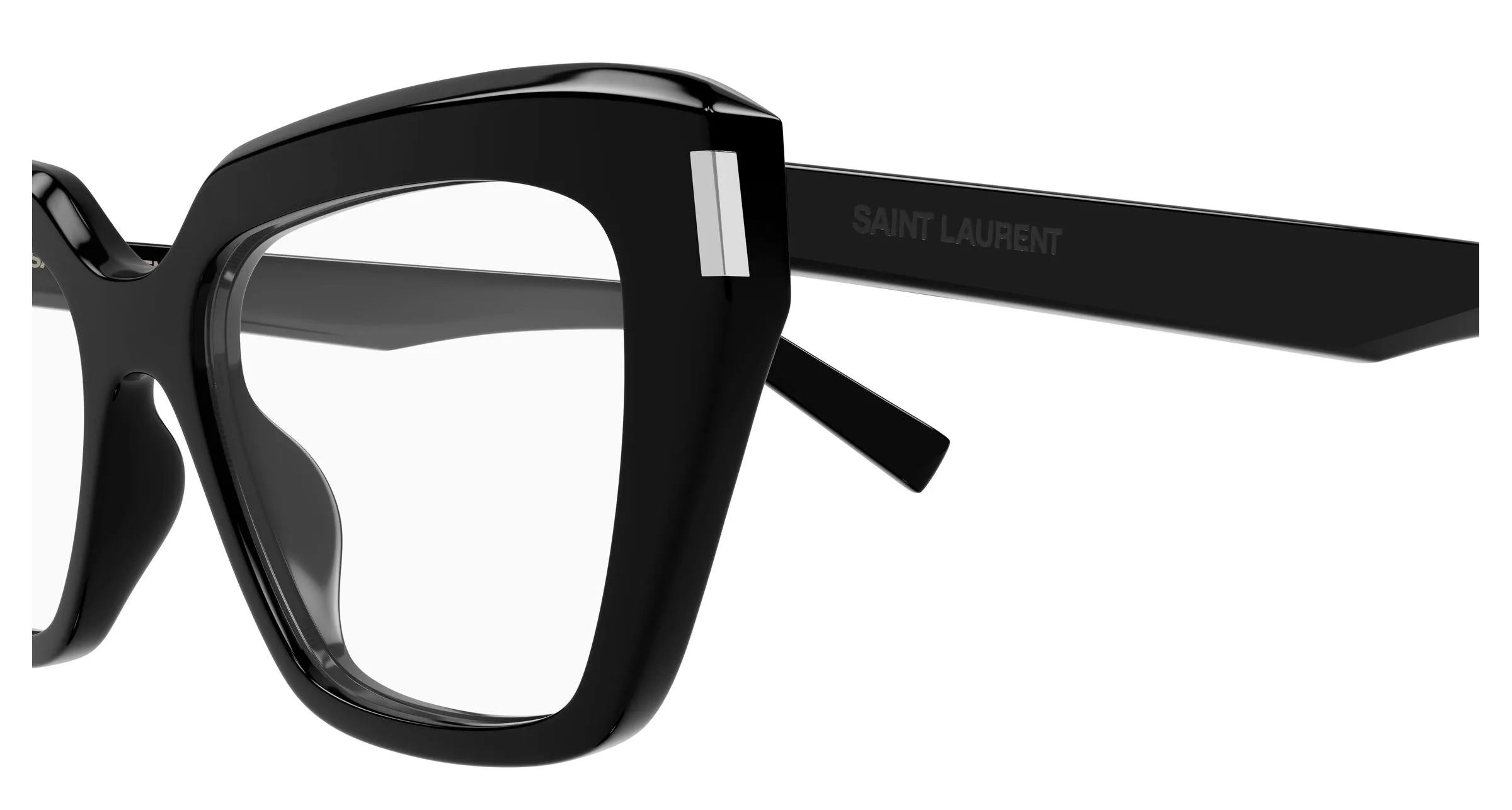 SAINT LAURENT SL 829 001 Montature da vista Acetato Nero Trasparente Cat Eye ["Antiriflesso"] - immagine 3