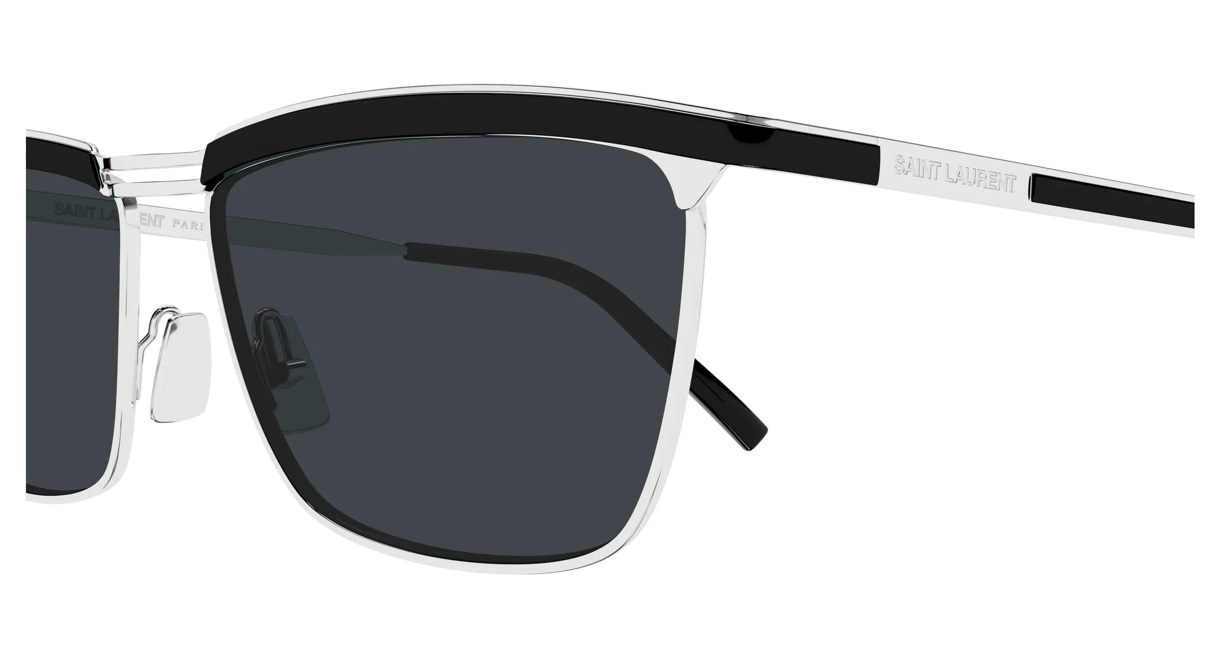SAINT LAURENT SL 795 JOE 003 Occhiali da sole Metallo Argento Grigio Squadrata - immagine 3