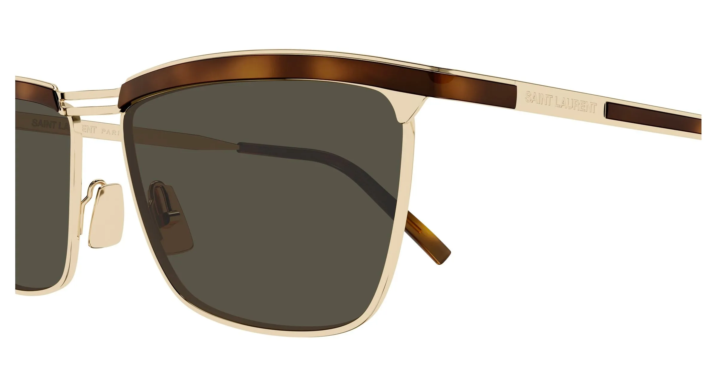 SAINT LAURENT SL 795 JOE 001 Occhiali da sole Metallo Oro Grigio Squadrata - immagine 3