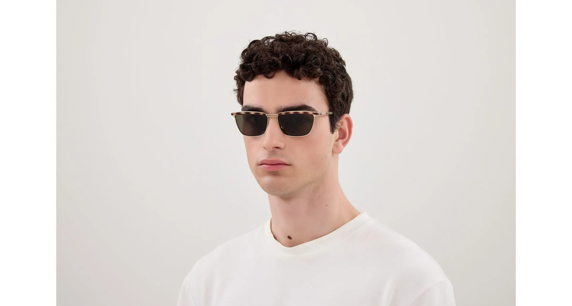 SAINT LAURENT SL 795 JOE 001 Occhiali da sole Metallo Oro Grigio Squadrata - immagine 4