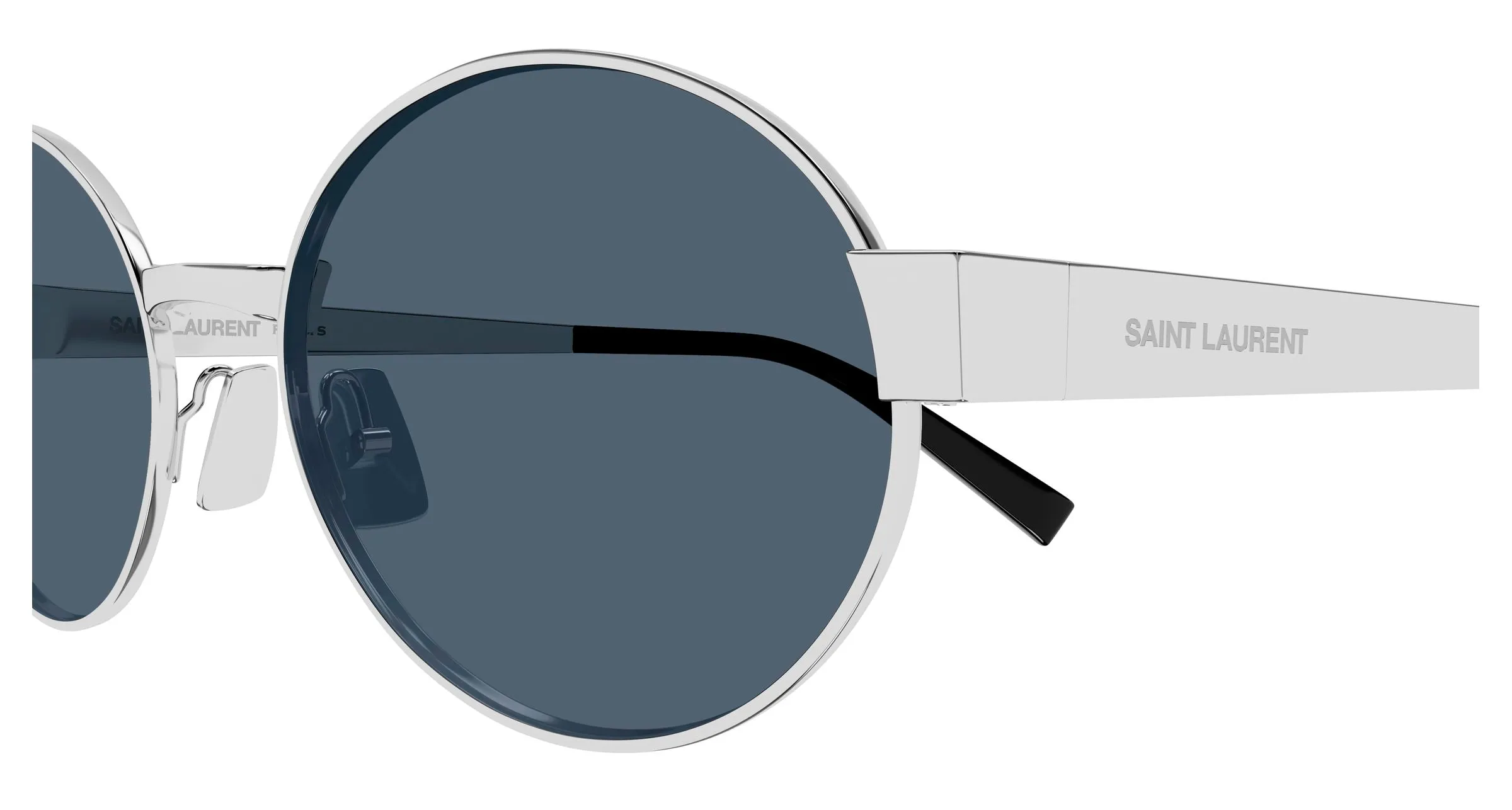 SAINT LAURENT SL 692 006 Occhiali da sole Metallo Argento Blu Rotonda - immagine 3