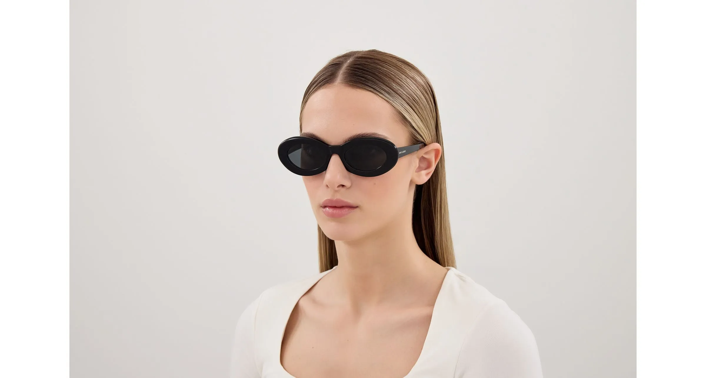 SAINT LAURENT SL 594 008 Occhiali da sole Acetato Nero Nero Rotonda - immagine 4