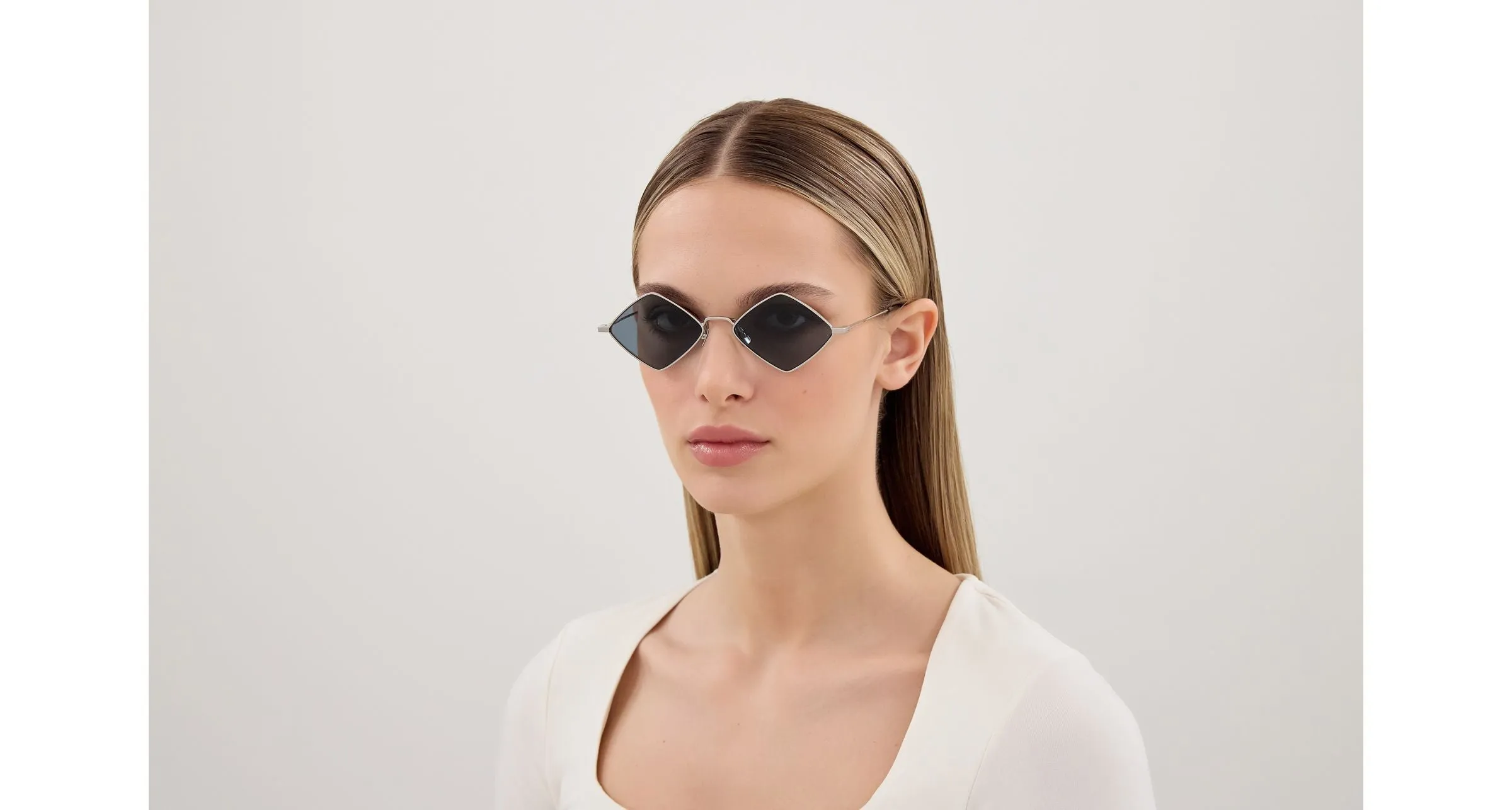 SAINT LAURENT SL 302 LISA 012 Occhiali da sole Metallo Argento Blu Geometrica - immagine 4