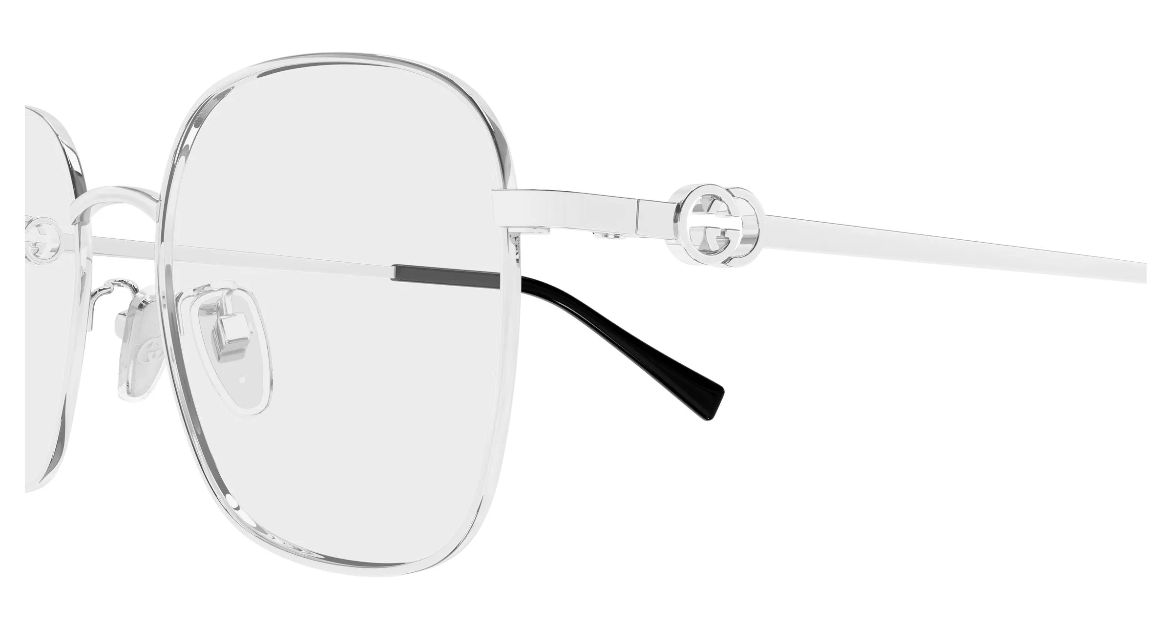 Gucci GG2006OA 002 Montature da vista Metallo Argento Trasparente Rotonda - immagine 3