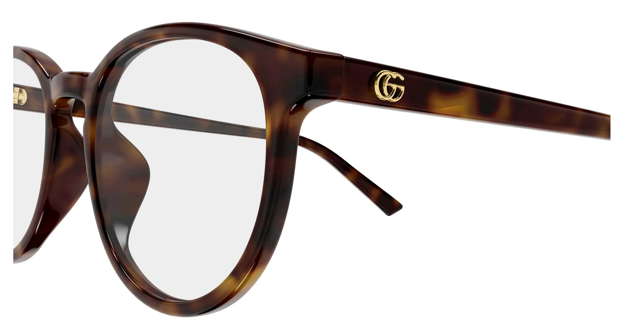 Gucci GG2005OA 002 Montature da vista Acetato Havana Trasparente Rotonda - immagine 3