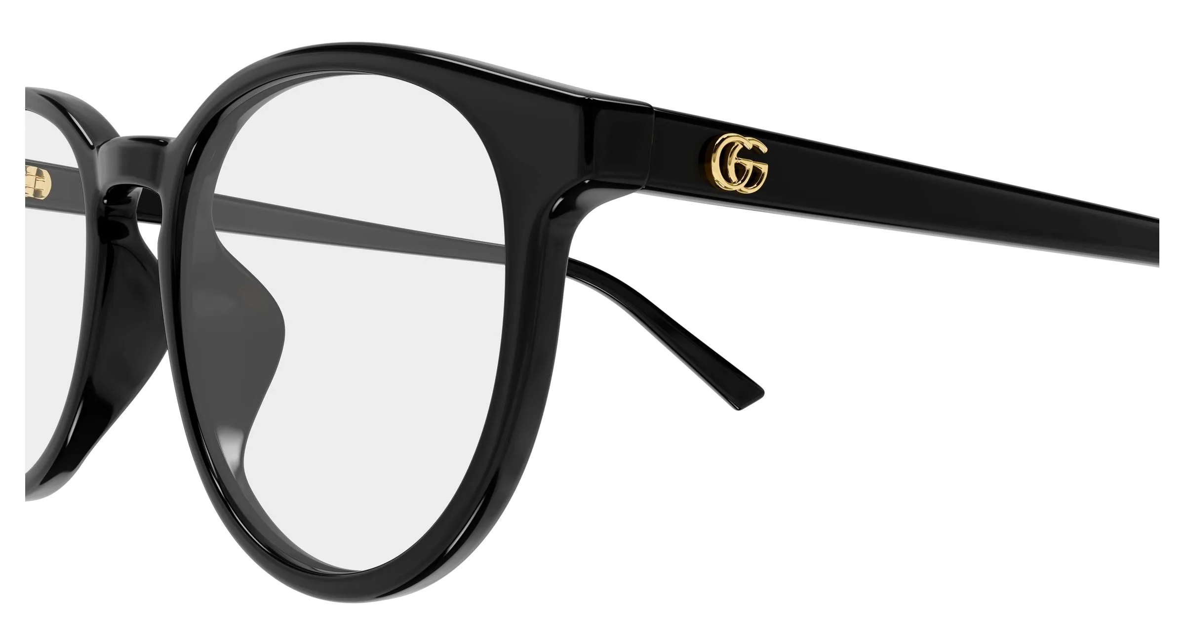 Gucci GG2005OA 001 Montature da vista Acetato Nero Trasparente Rotonda - immagine 3