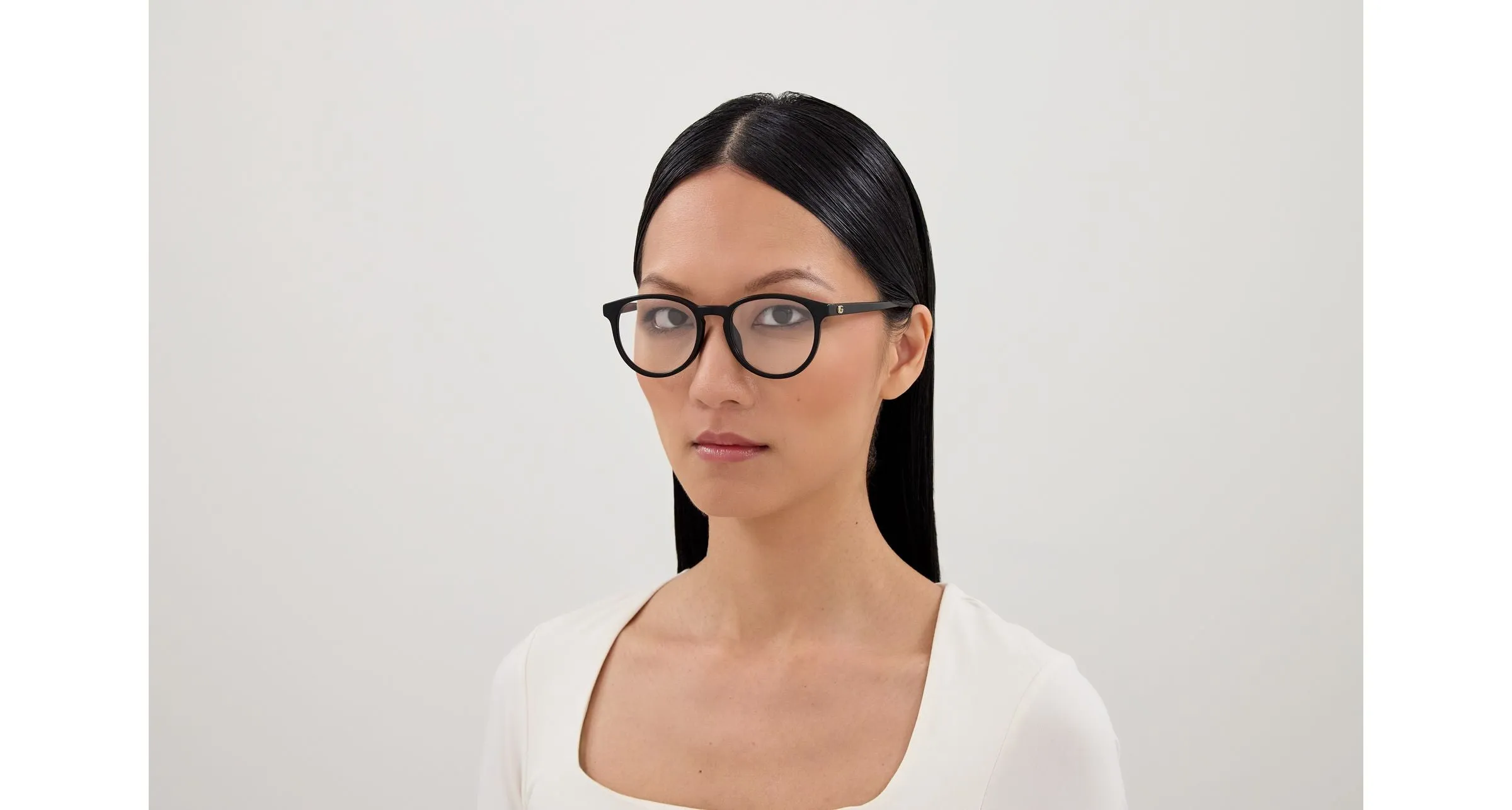 Gucci GG2005OA 001 Montature da vista Acetato Nero Trasparente Rotonda - immagine 4