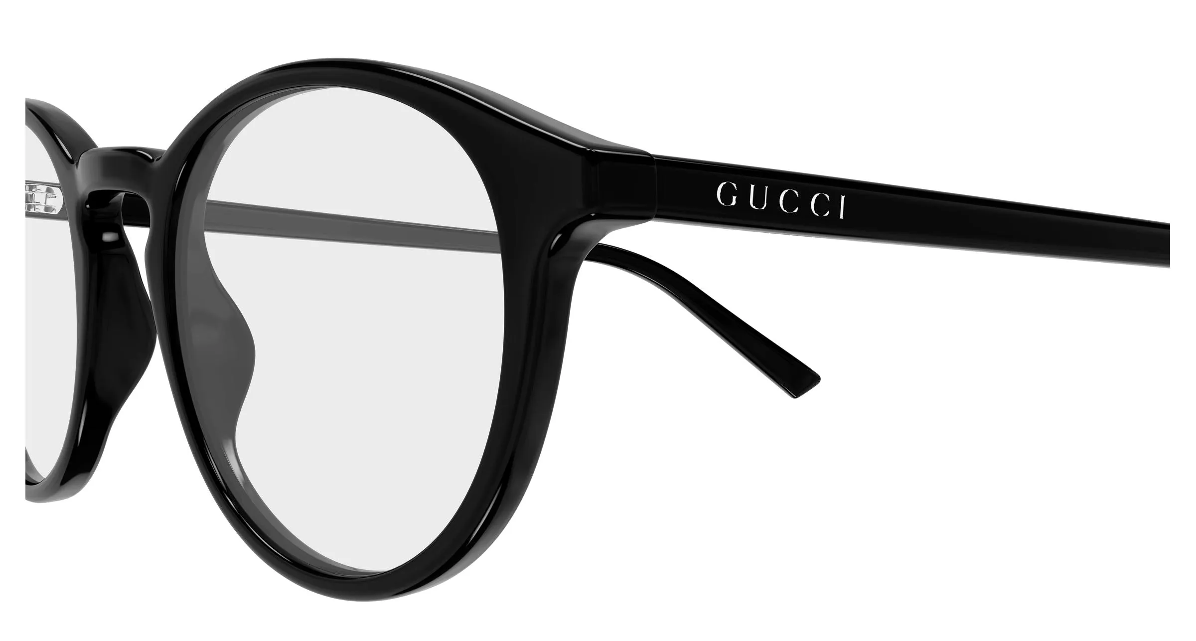 Gucci GG1998O 001 Montature da vista Acetato Nero Trasparente Rotonda - immagine 3