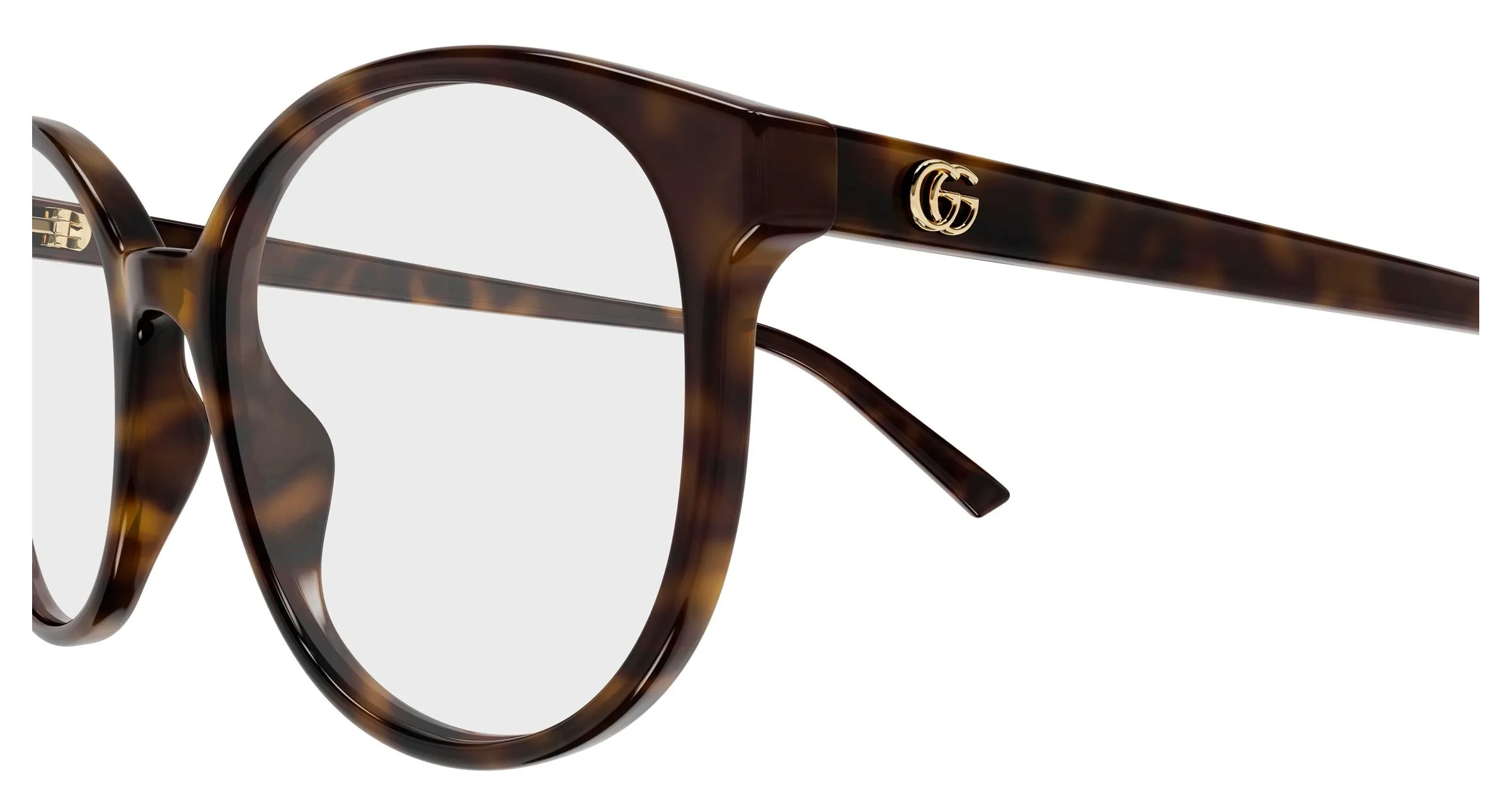 Gucci GG1996O 002 Montature da vista Acetato Havana Trasparente Rotonda - immagine 3