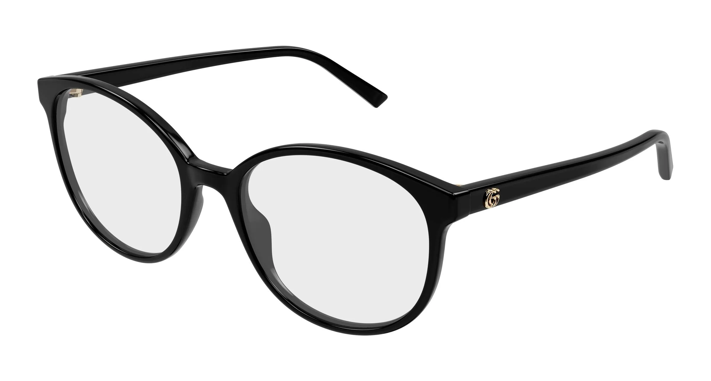 Gucci GG1996O 001 Montature da vista Acetato Nero Trasparente Rotonda - immagine 1