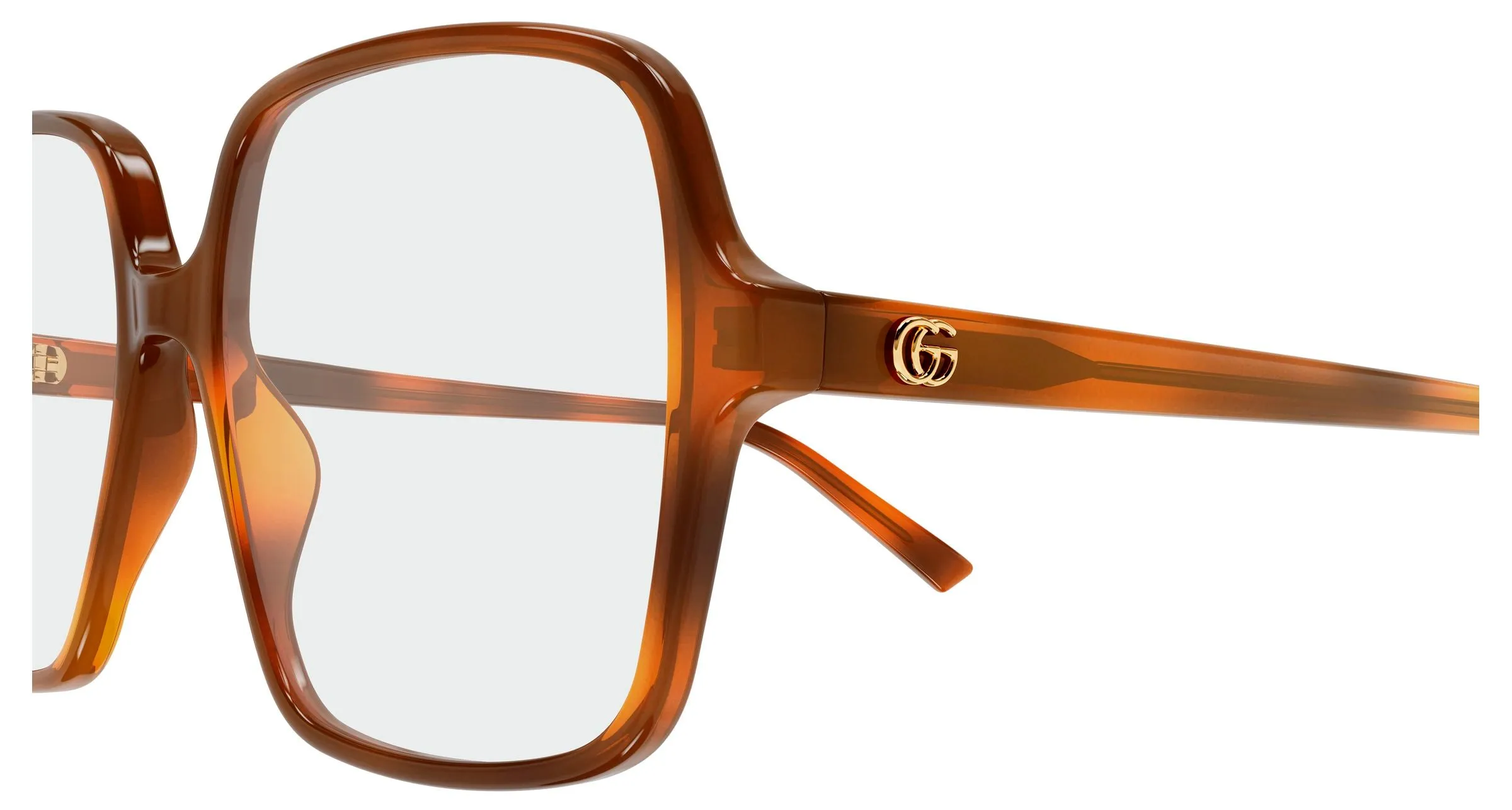 Gucci GG1994O 006 Montature da vista Acetato Havana Trasparente Squadrata - immagine 3